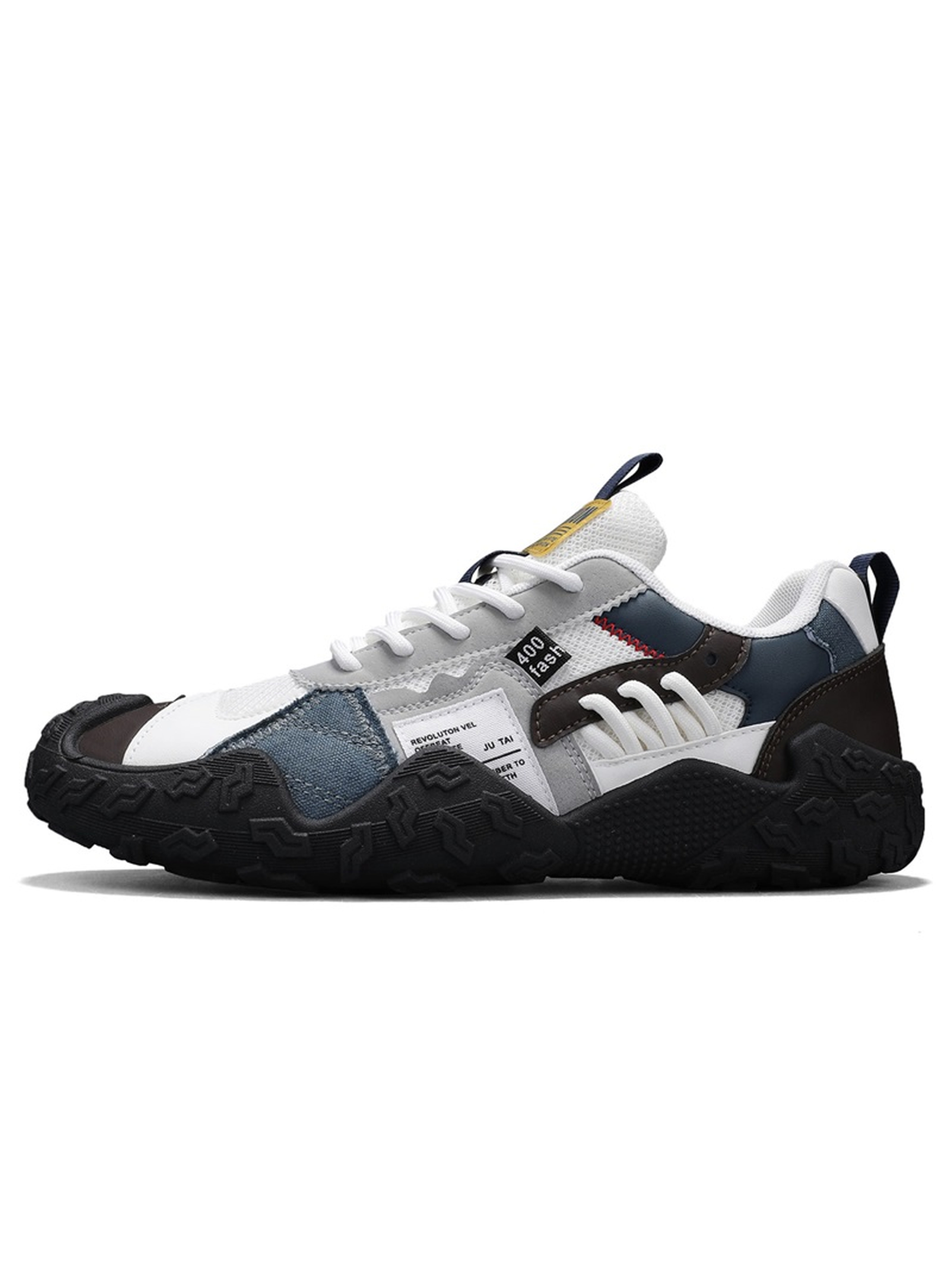 Men Colorblock Lace-Up Sports Sneakers
