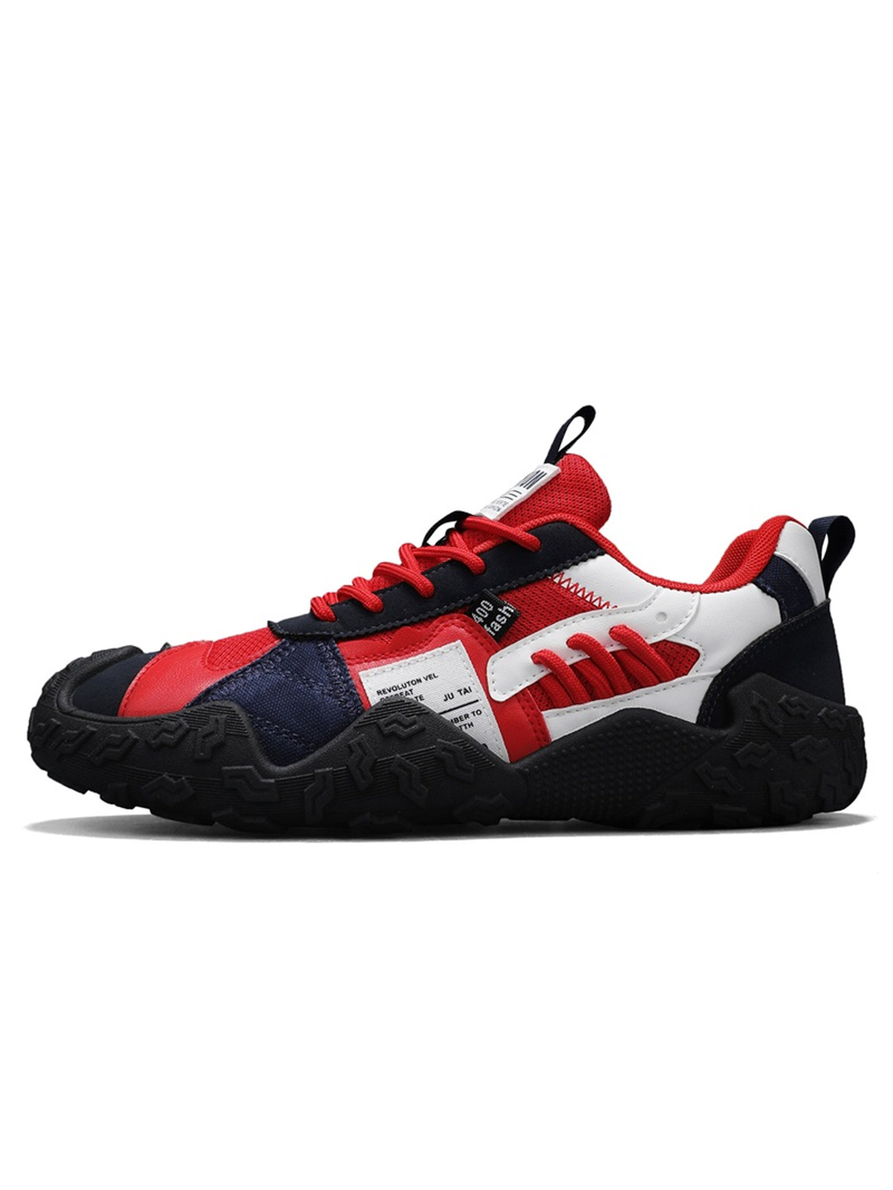 Men Colorblock Lace-Up Sports Sneakers