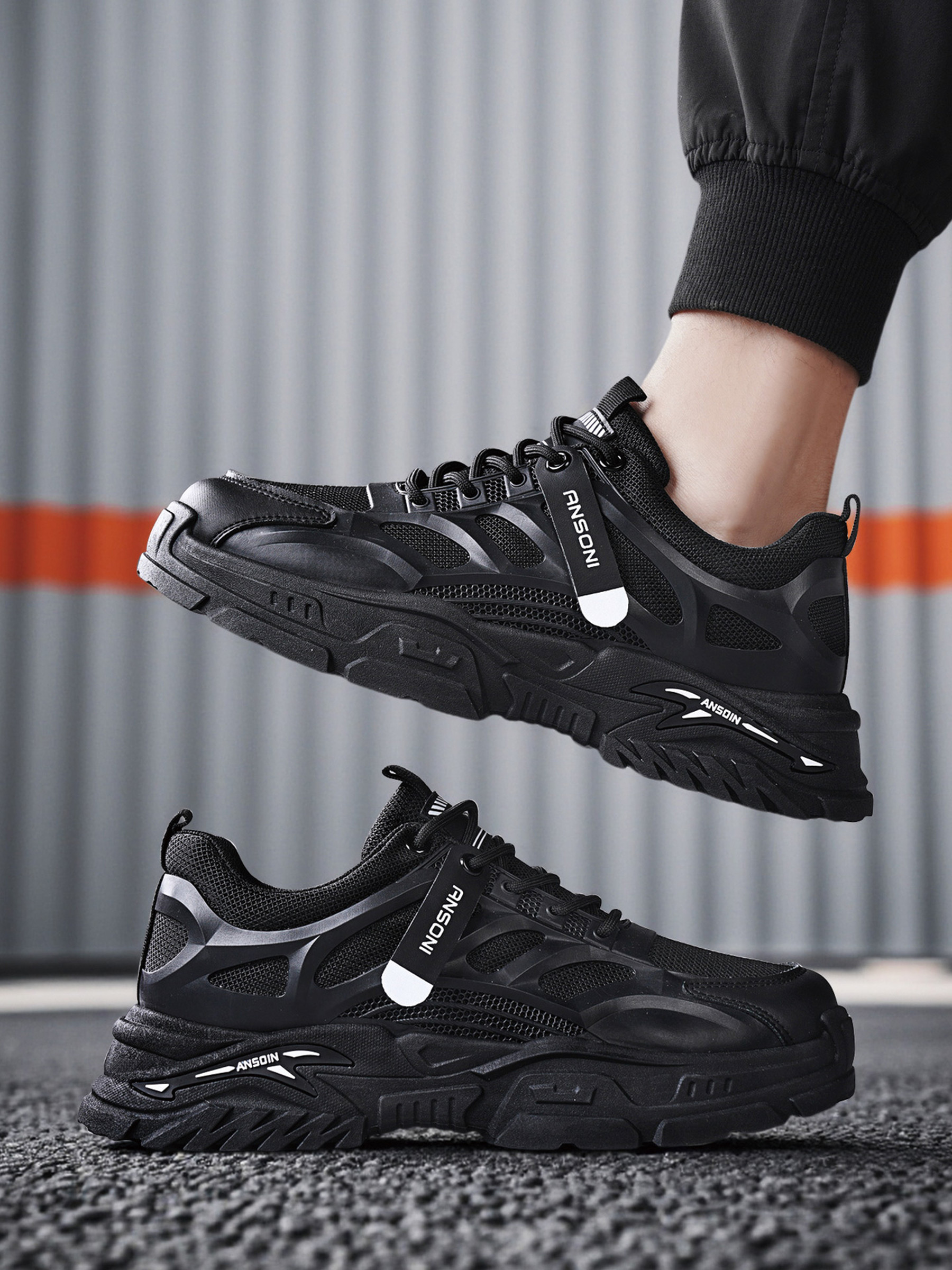 Men Mesh Lace-Up Sports Sneakers