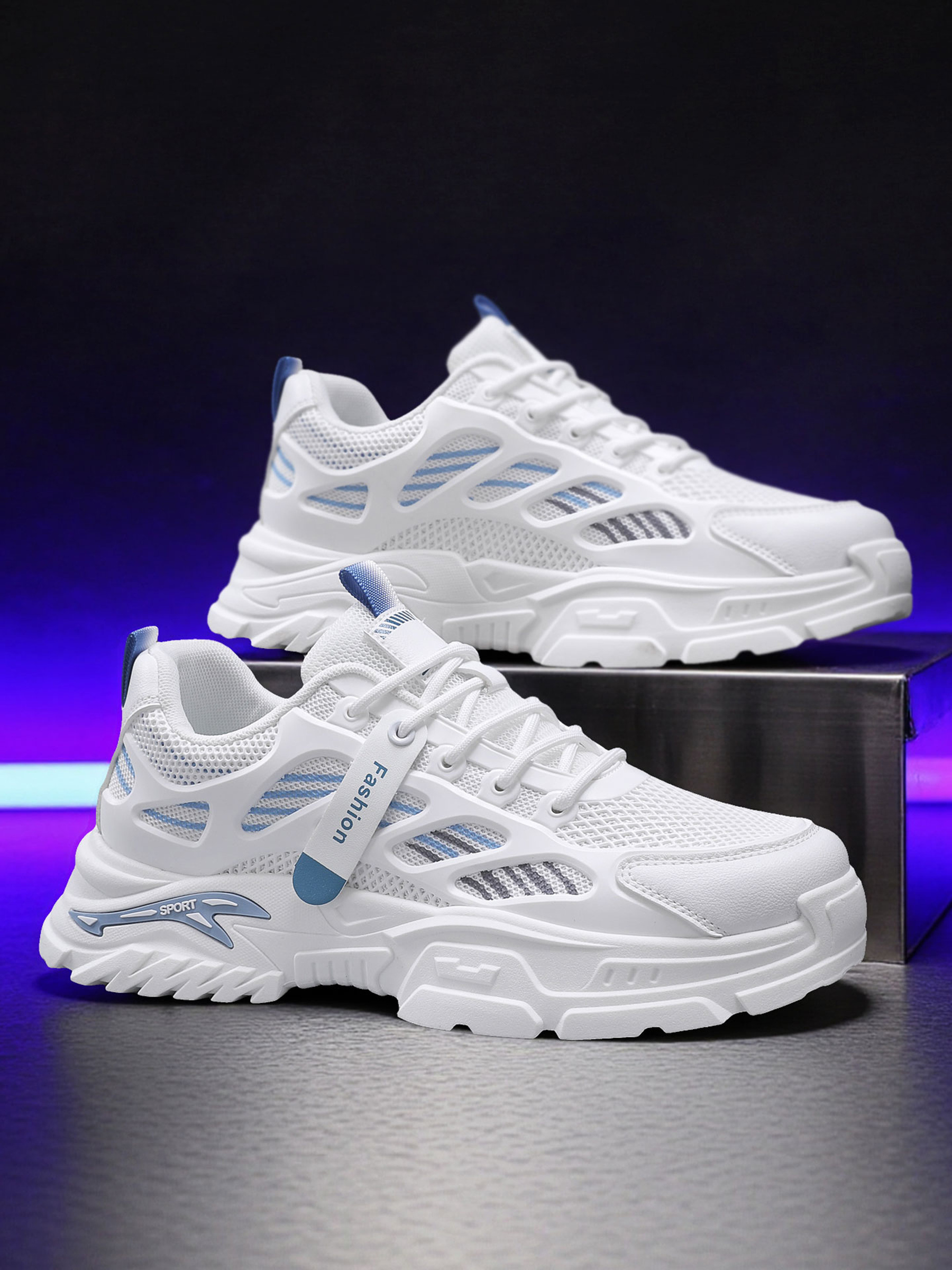 Men Mesh Lace-Up Sports Sneakers