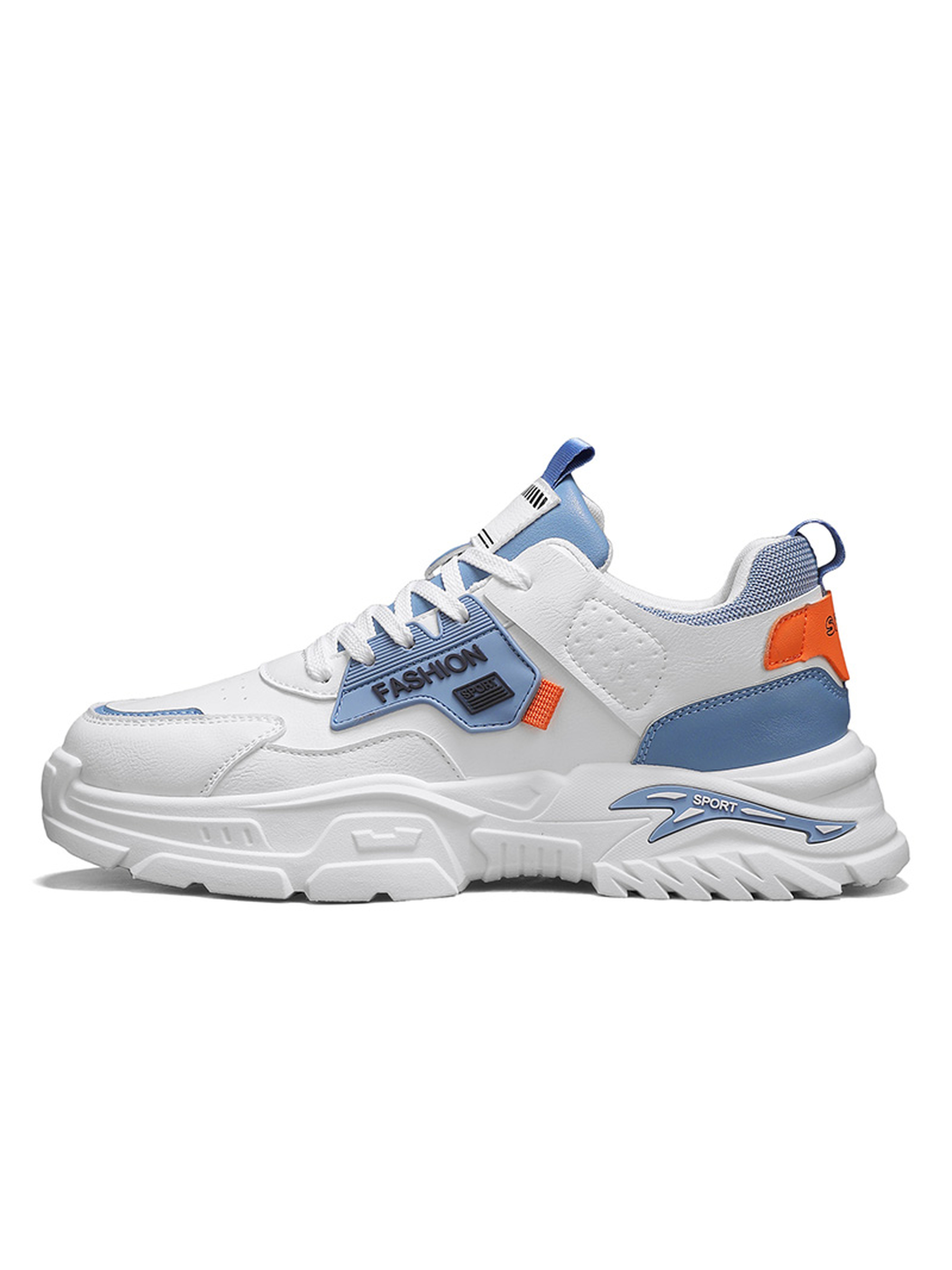 Men PU Lace-Up Sports Sneakers