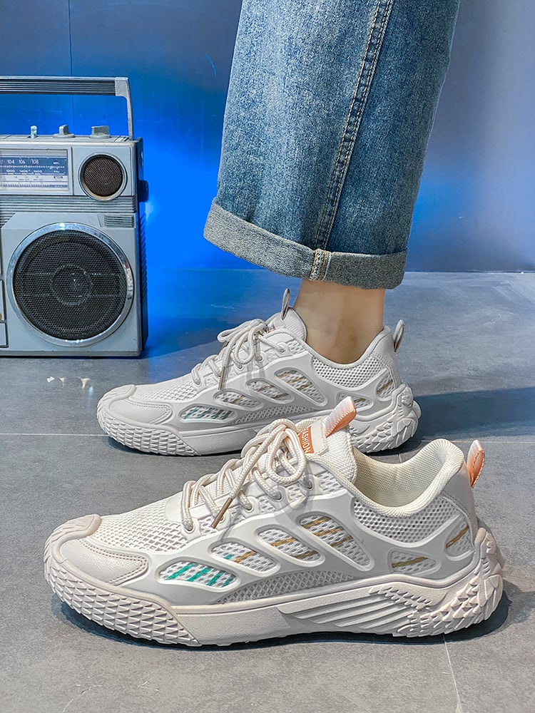 Men Mesh Lace-Up Sports Sneakers