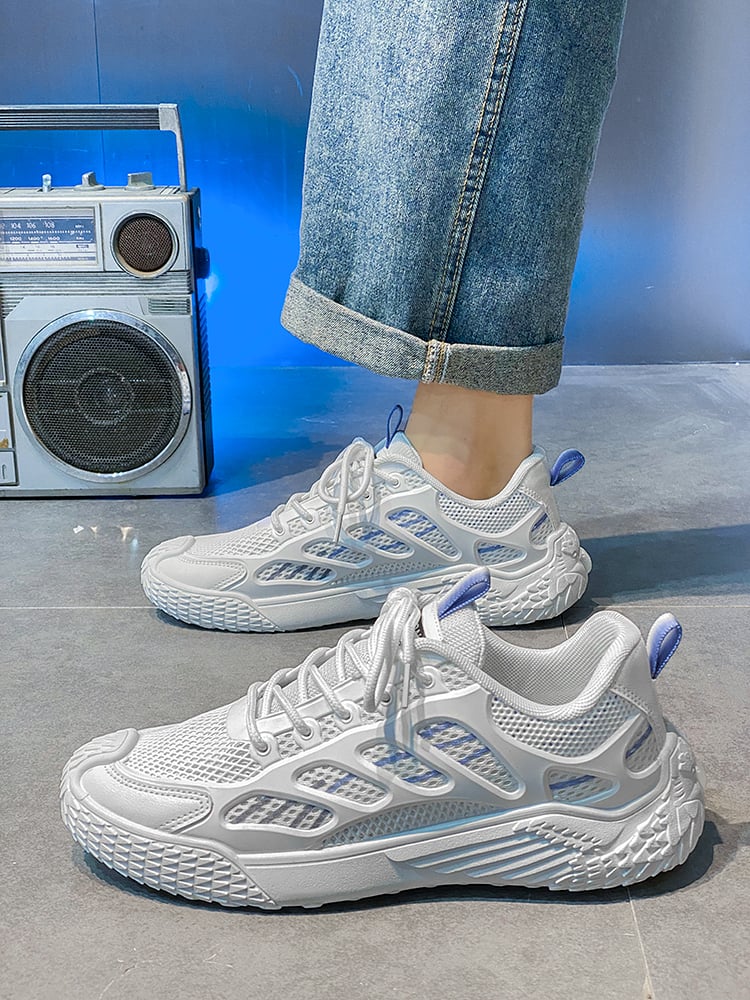 Men Mesh Lace-Up Sports Sneakers
