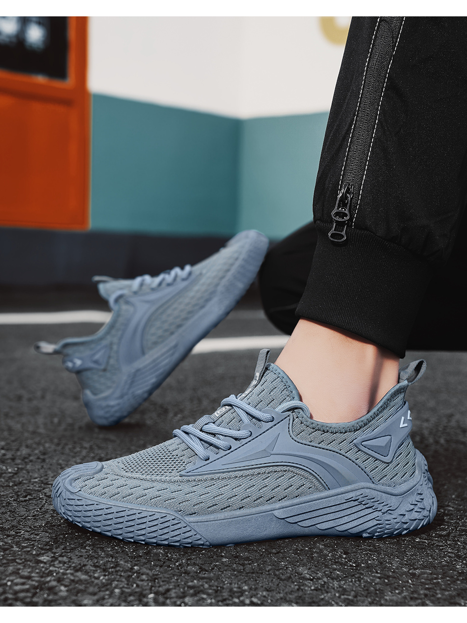Men Flyknit Lace-Up Sports Sneakers