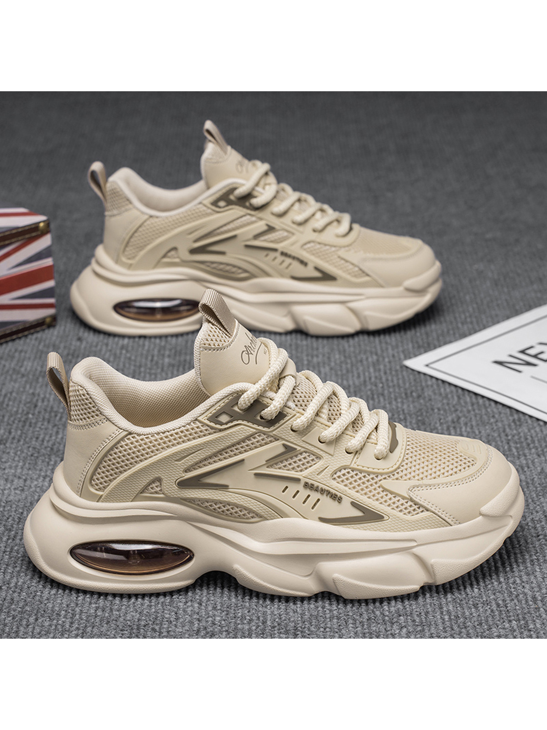 Khaki Breathable Sports Sneakers