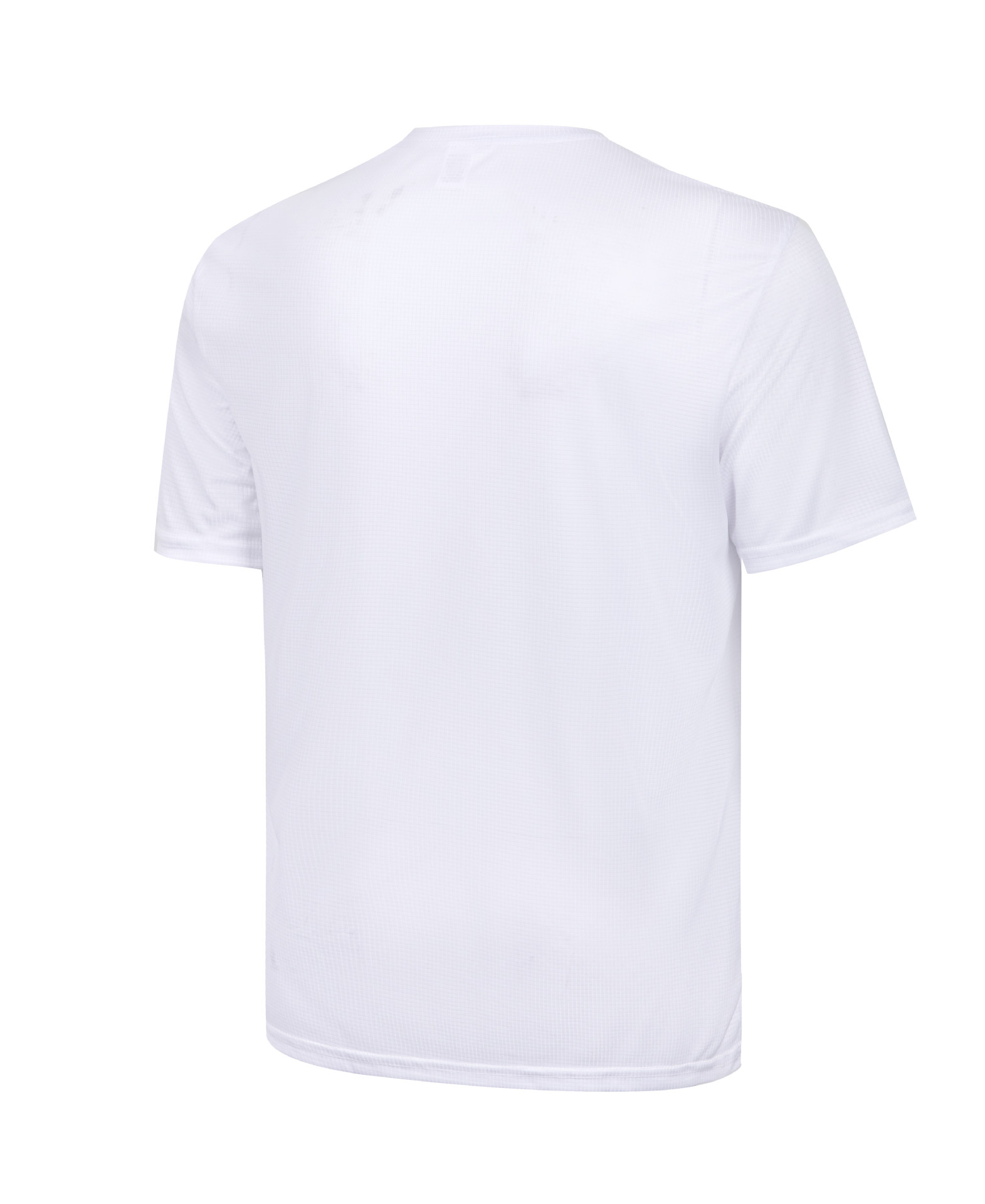 تيشيرت رياضي بقصة عادية وأكمام قصيرة باللون الأبيض