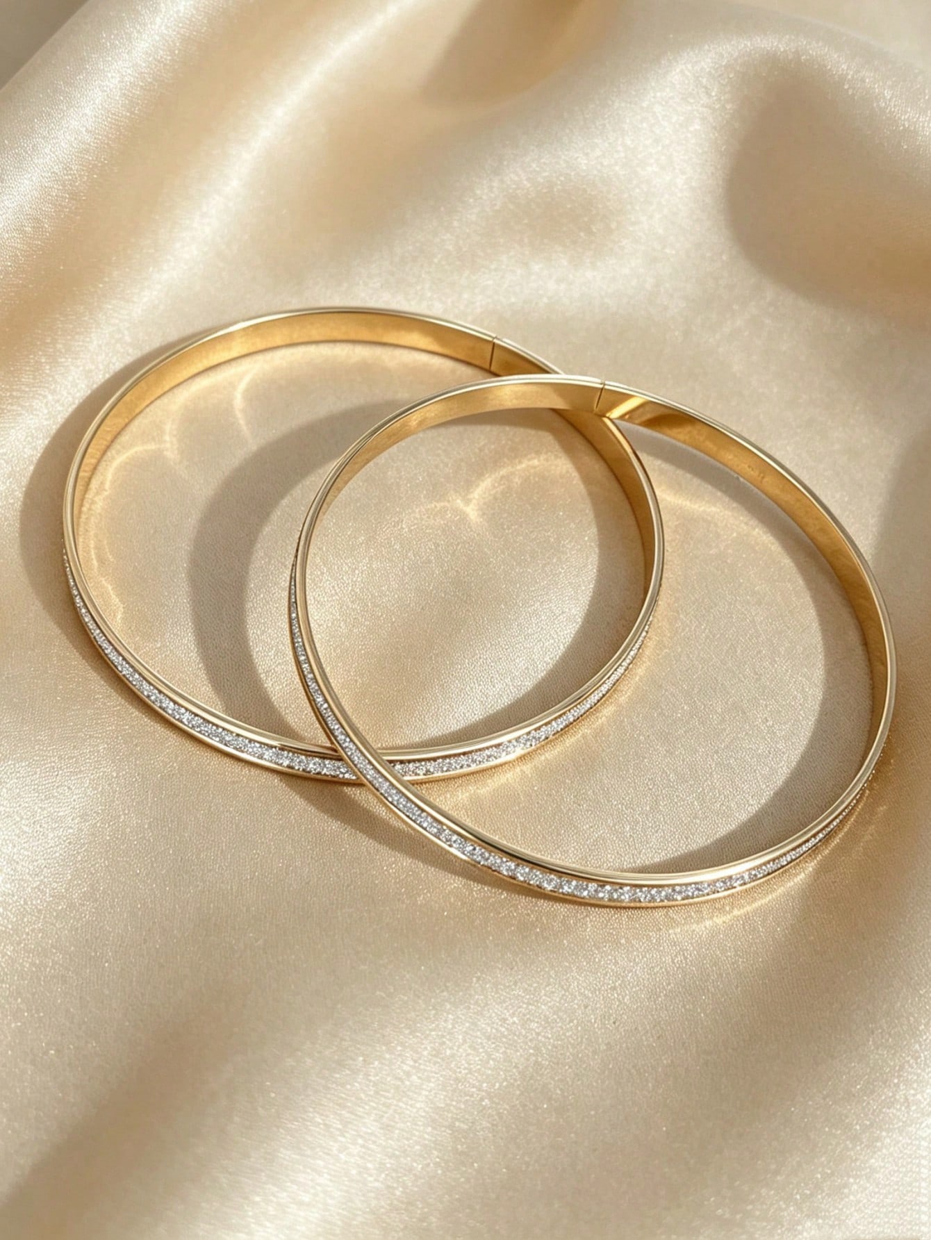 Luxurious Gold Bangle Bracelets - Set of 2 for Everyday Wear.