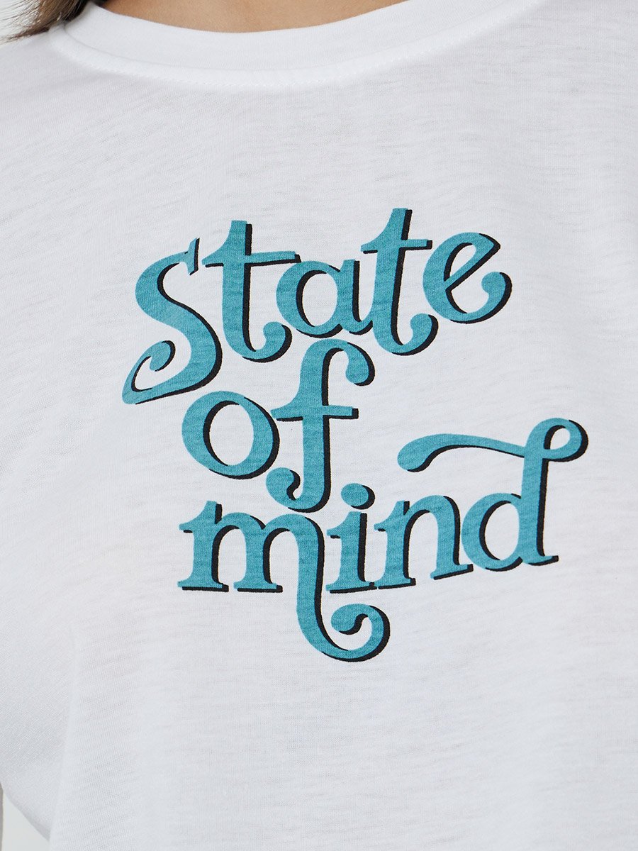 White Slogan Print Long Sleeves Regular Fit T-Shirt