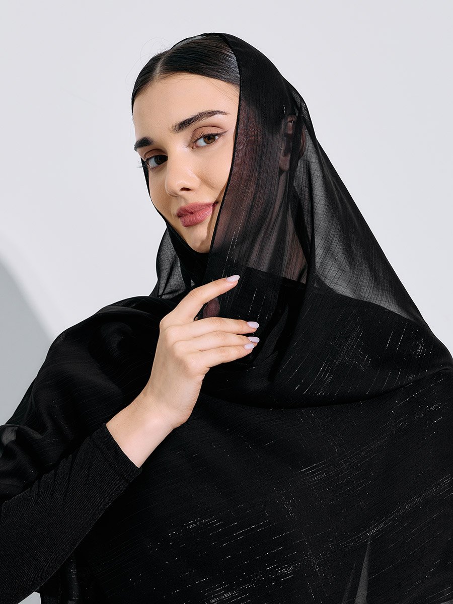 حجاب مجعد 70*175 سم أسود