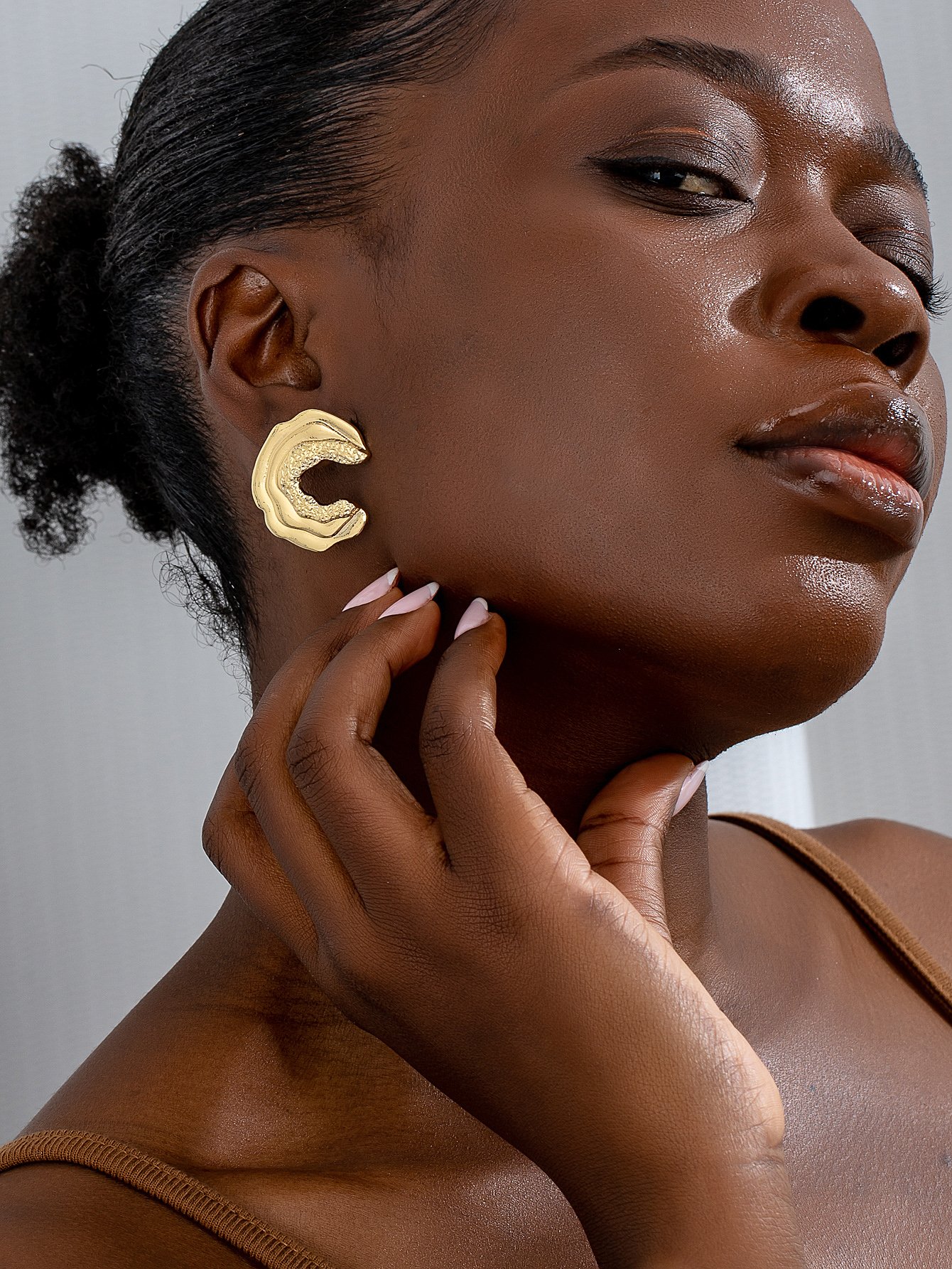 Gold Geometric Stud Earrings for Everyday Wear.