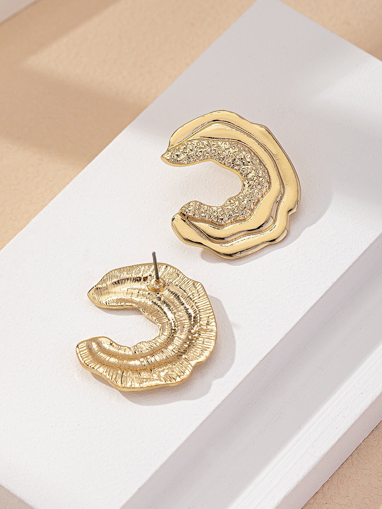 Gold Geometric Stud Earrings for Everyday Wear.