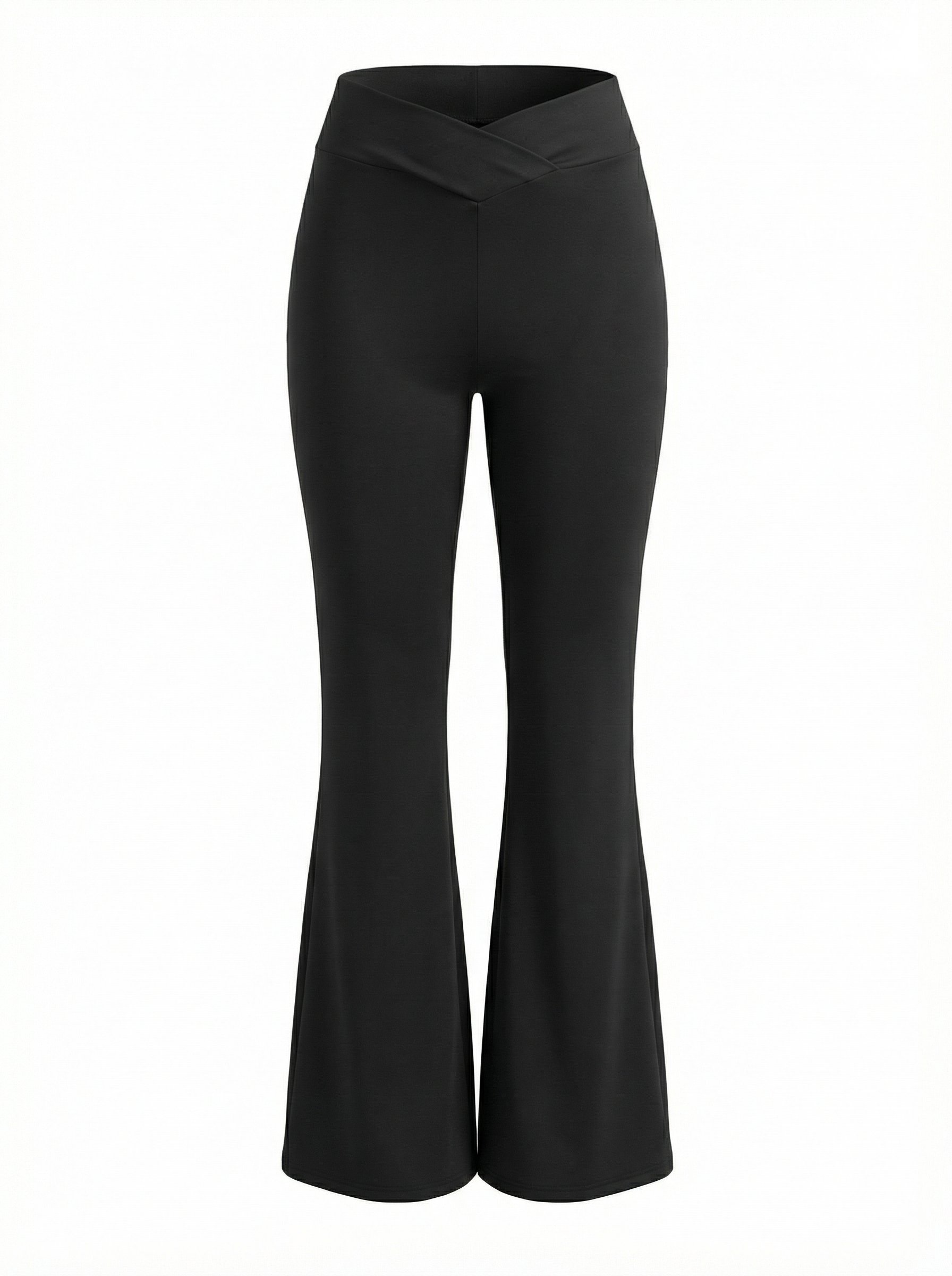 Black High-Waist Flare Trousers