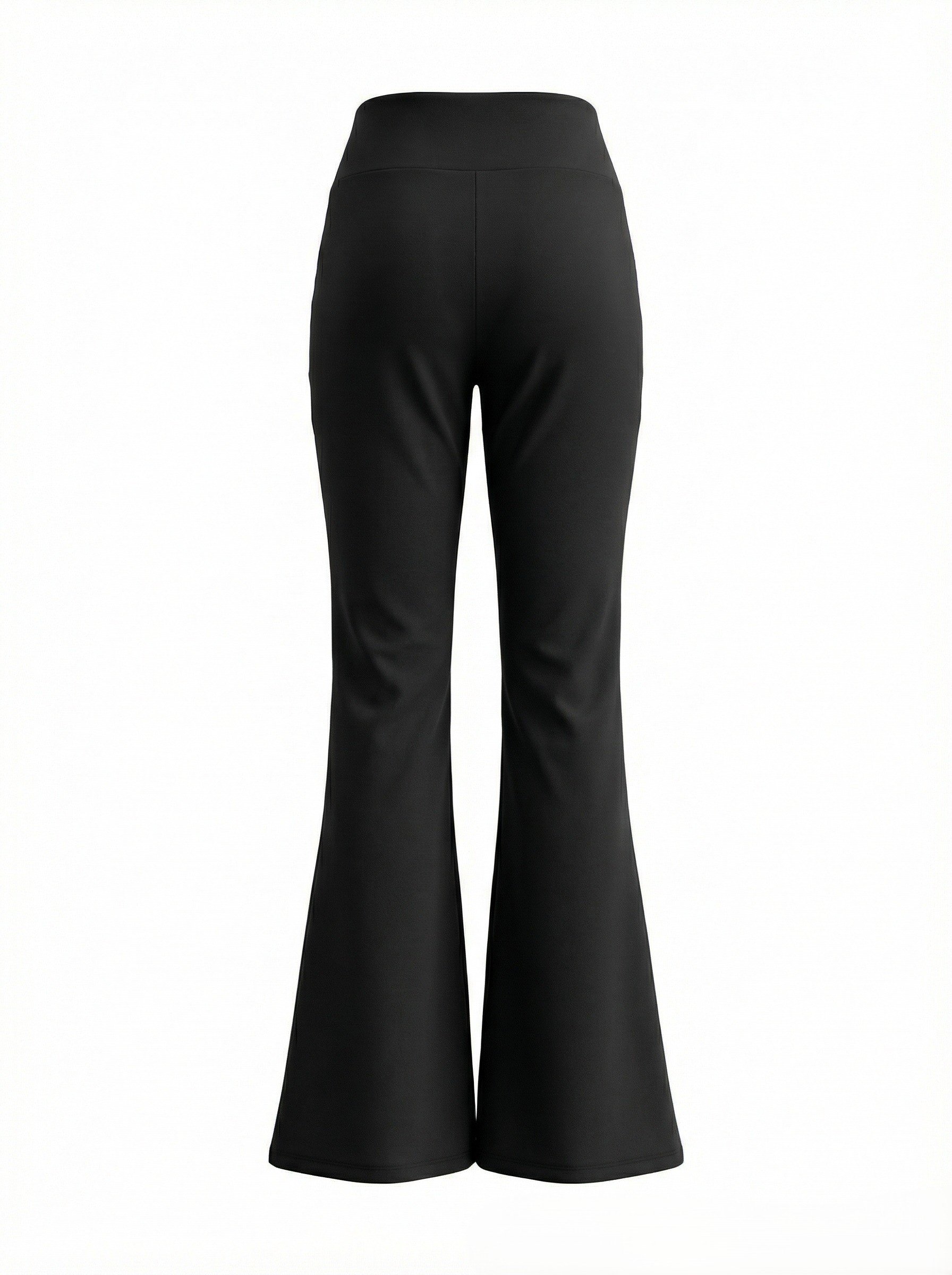 Black High-Waist Flare Trousers