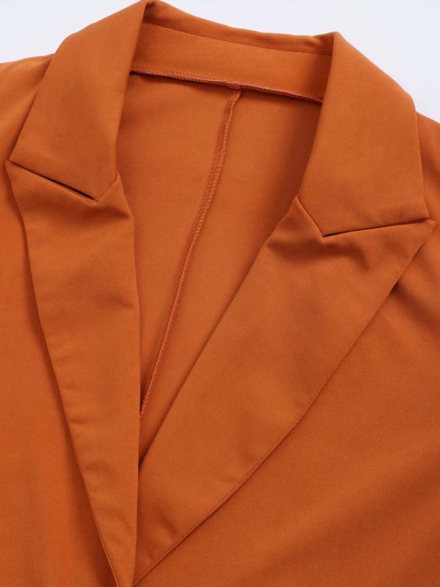 Lapel Open Blazer and Straight Leg Pants Set