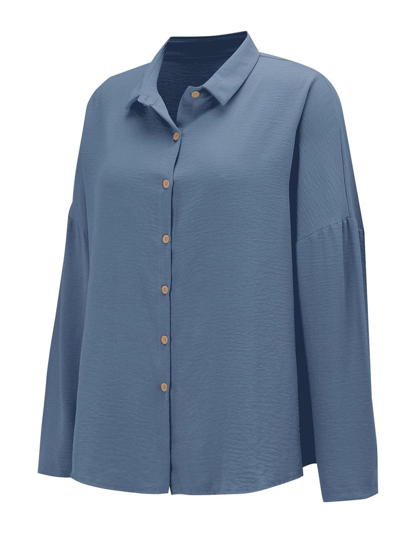 Blue Relaxed Fit Button-Down Shirt