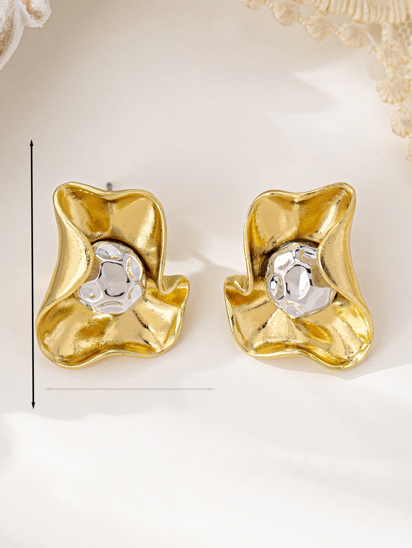 Gold Irregular Stud Earrings for Everyday Wear.