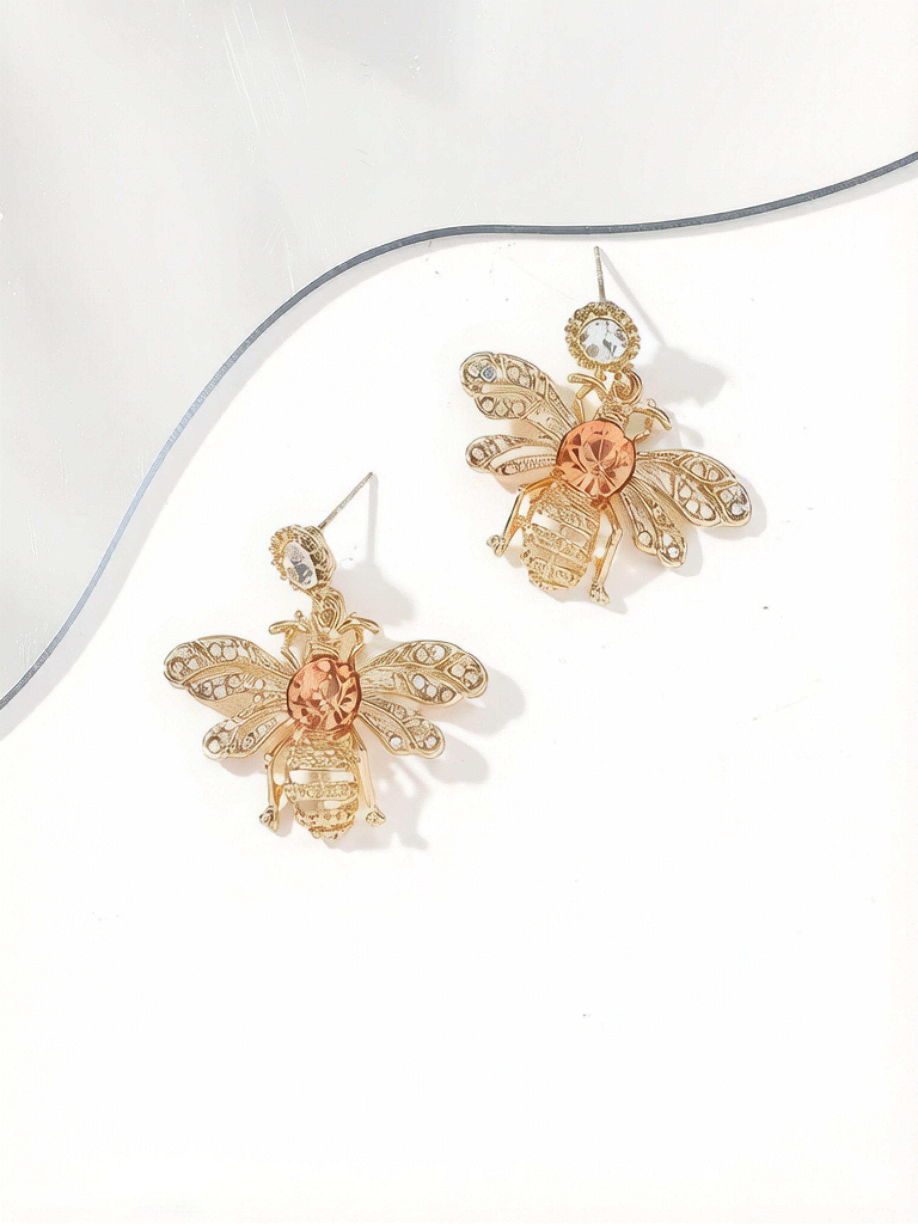 Golden Bee Drop Earrings for Women - Casual Wear.