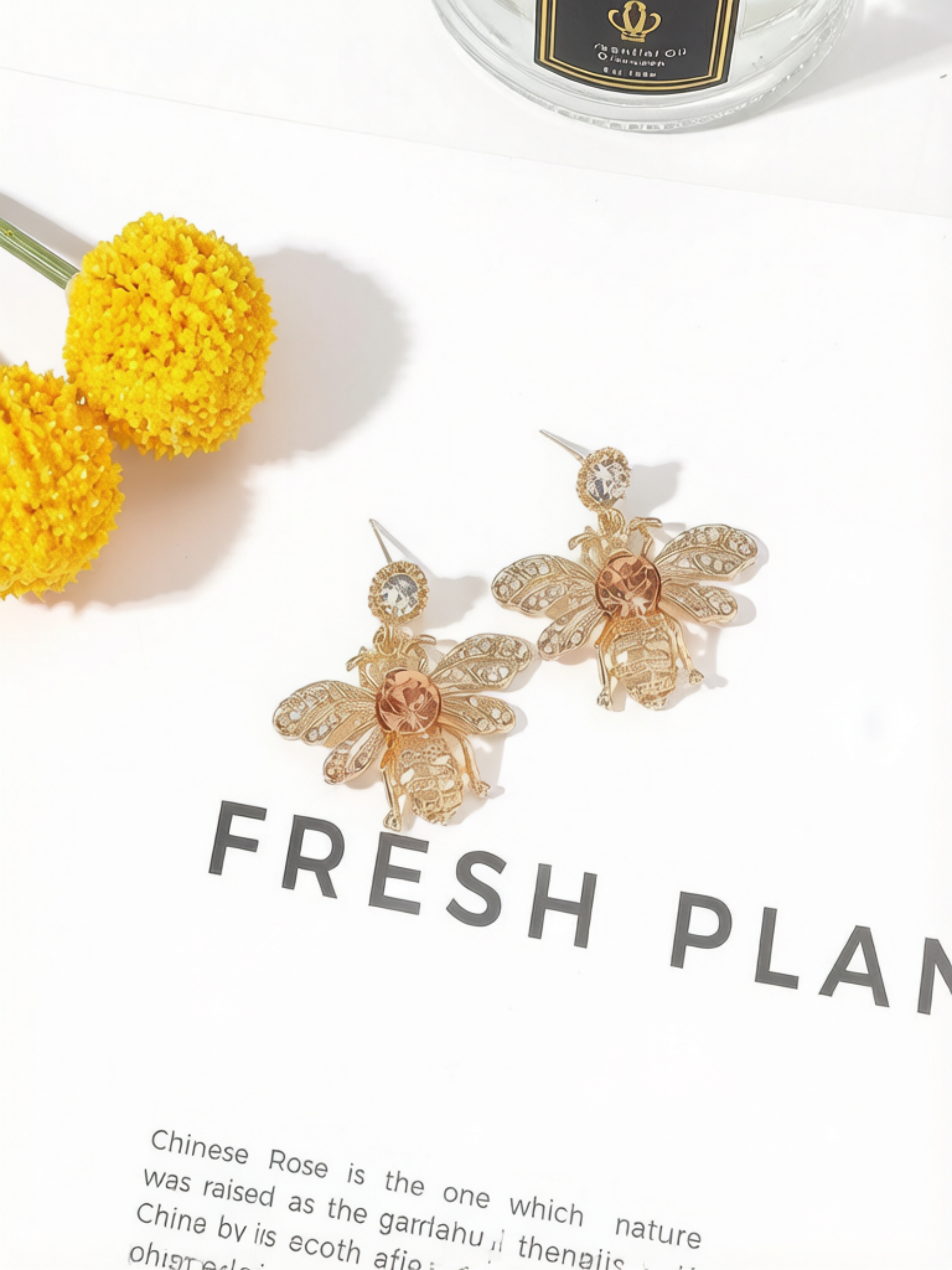 Golden Bee Drop Earrings for Women - Casual Wear.