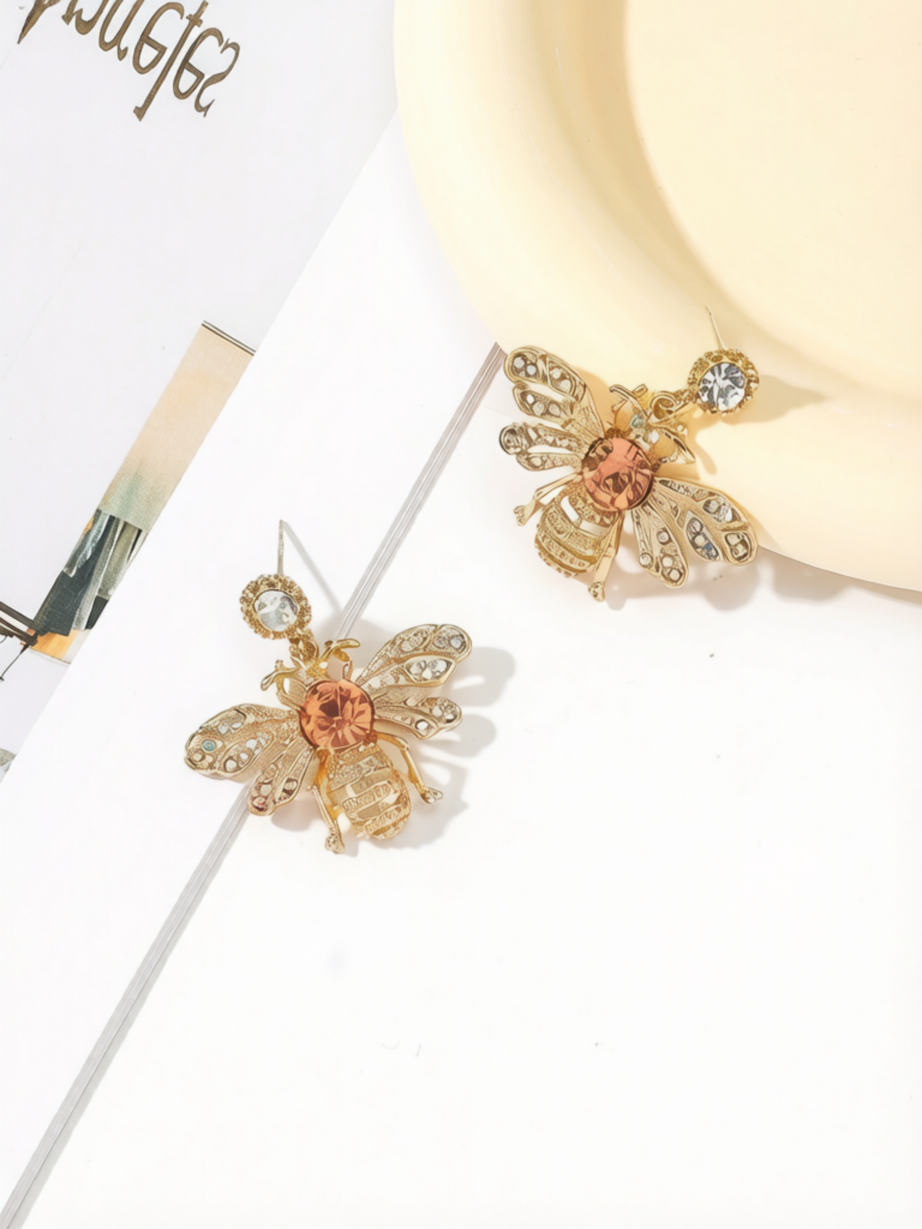 Golden Bee Drop Earrings for Women - Casual Wear.