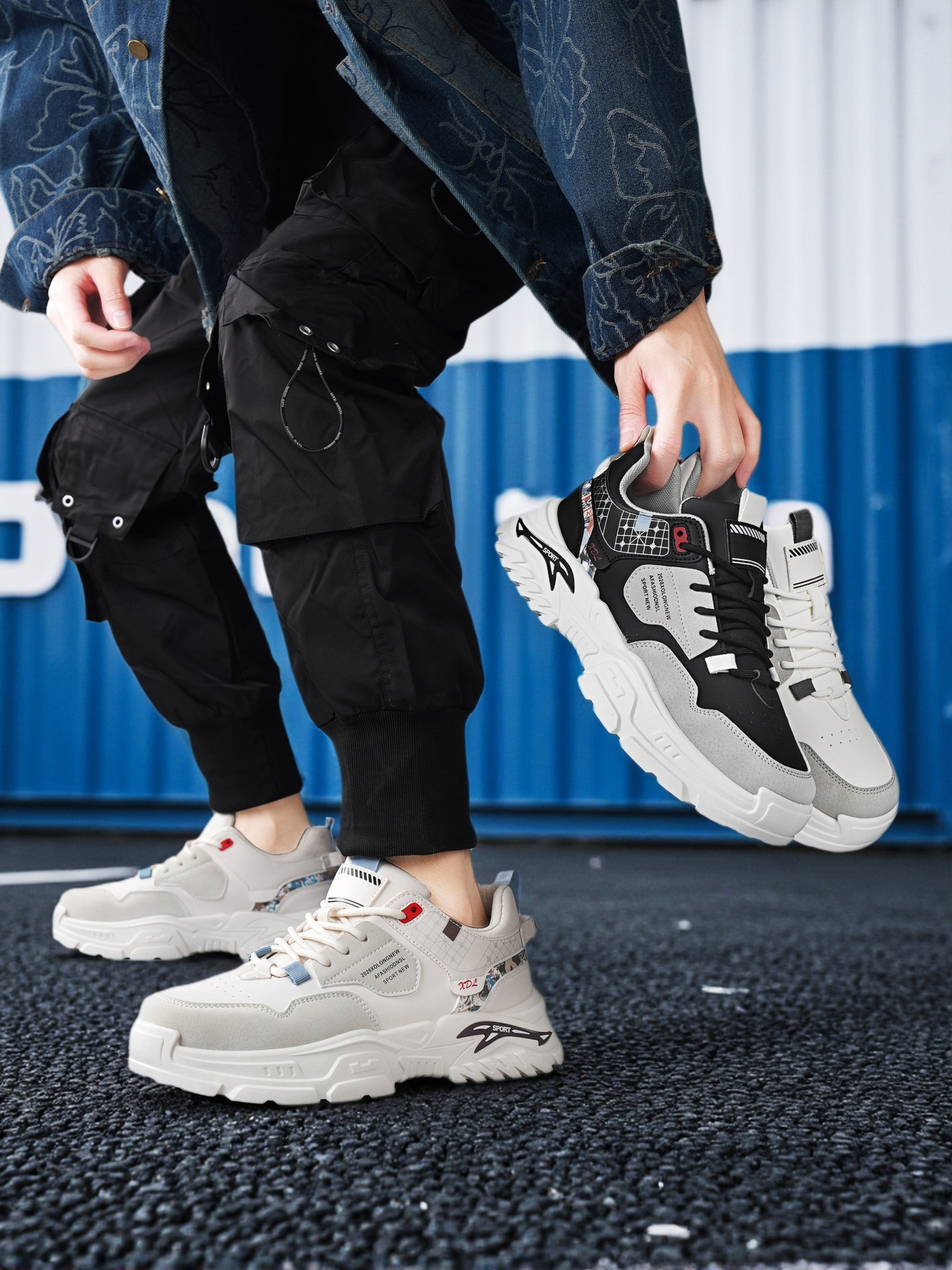 Men PU Utility Casual Sneakers