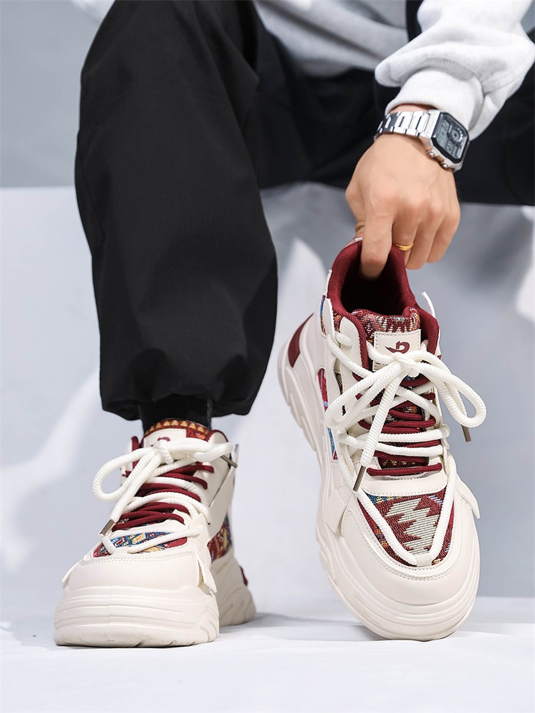 Men High-Top Platform Casual Sneakers