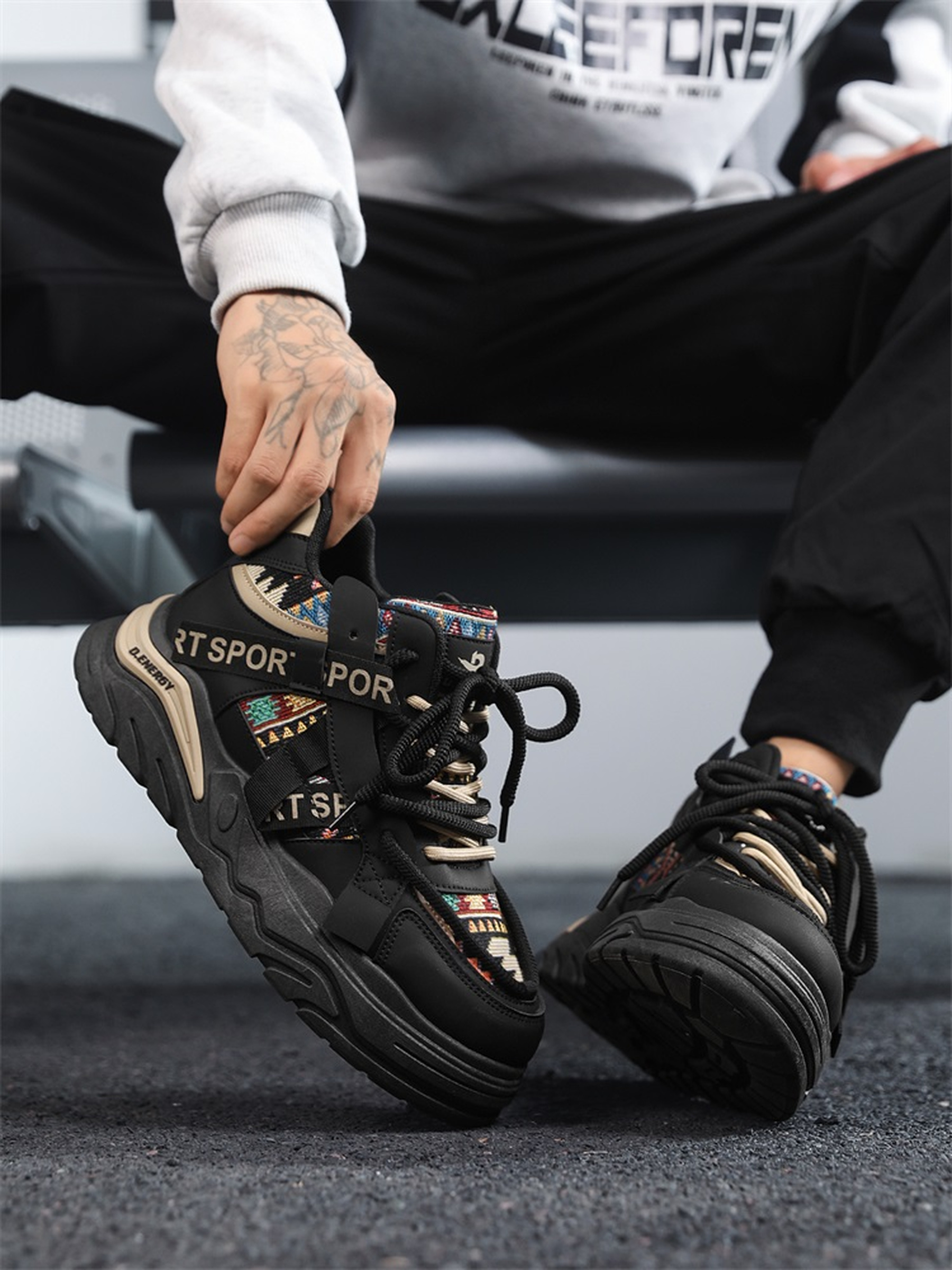 Men High-Top Platform Casual Sneakers