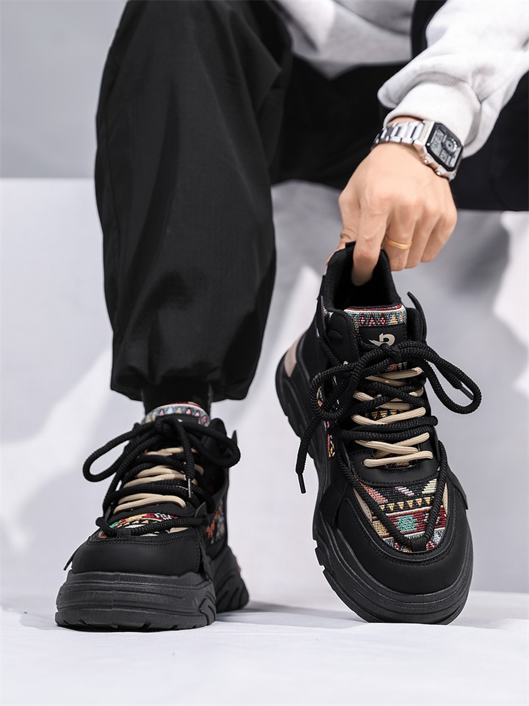 Men High-Top Platform Casual Sneakers
