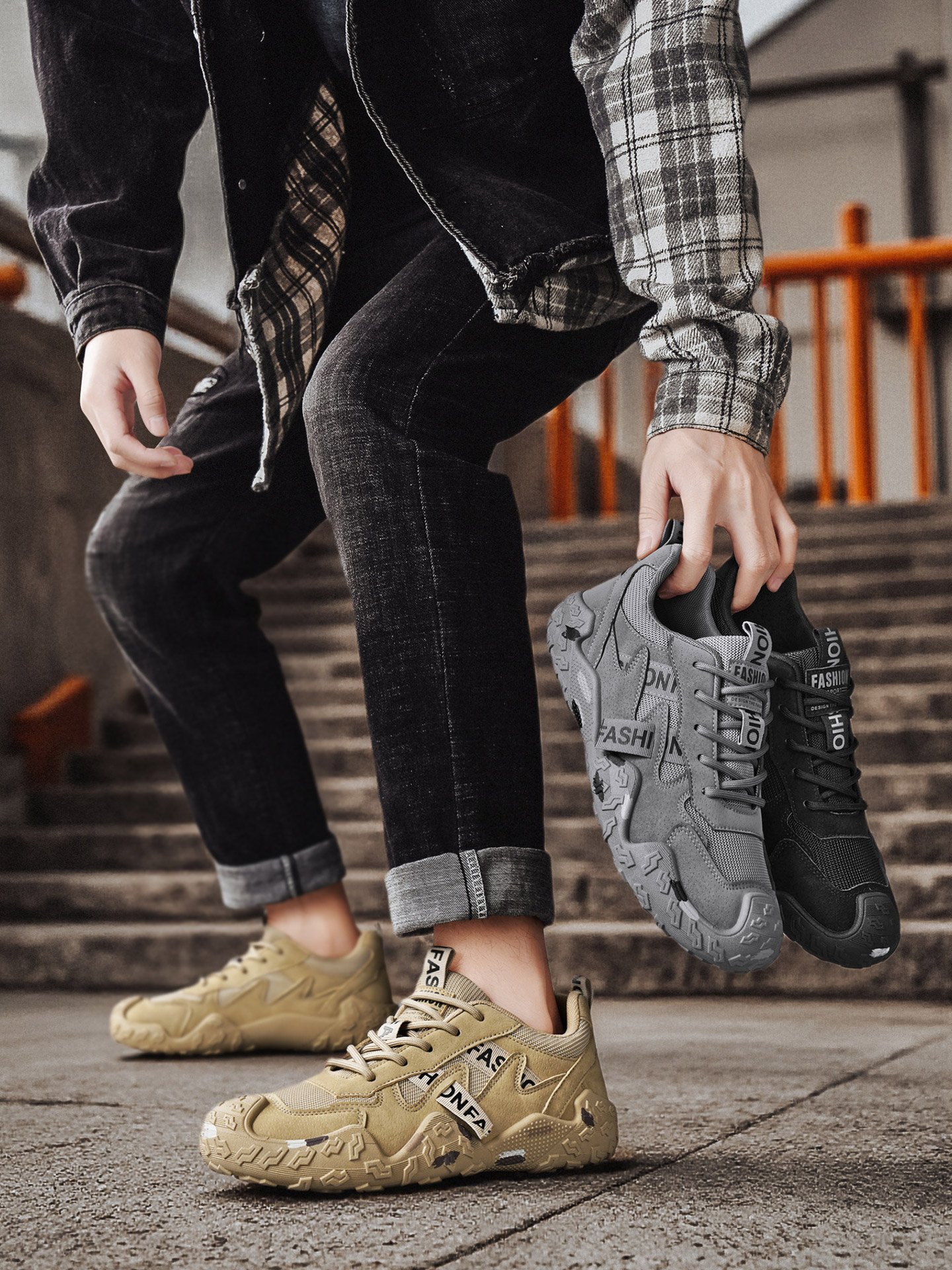 Khaki Trailblazer Casual Sneakers