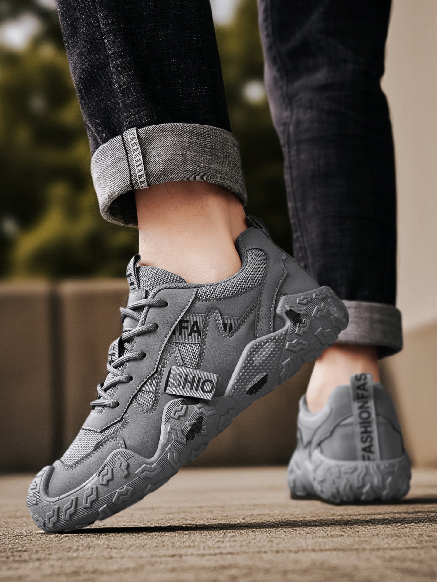 Men PU Utility Casual Sneakers
