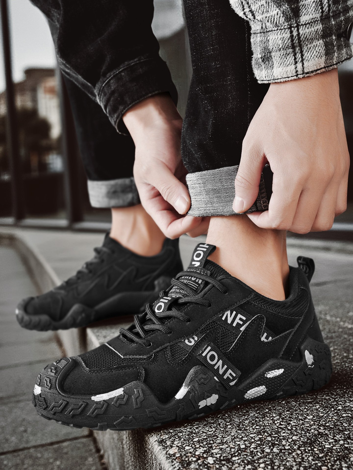 Men PU Utility Casual Sneakers