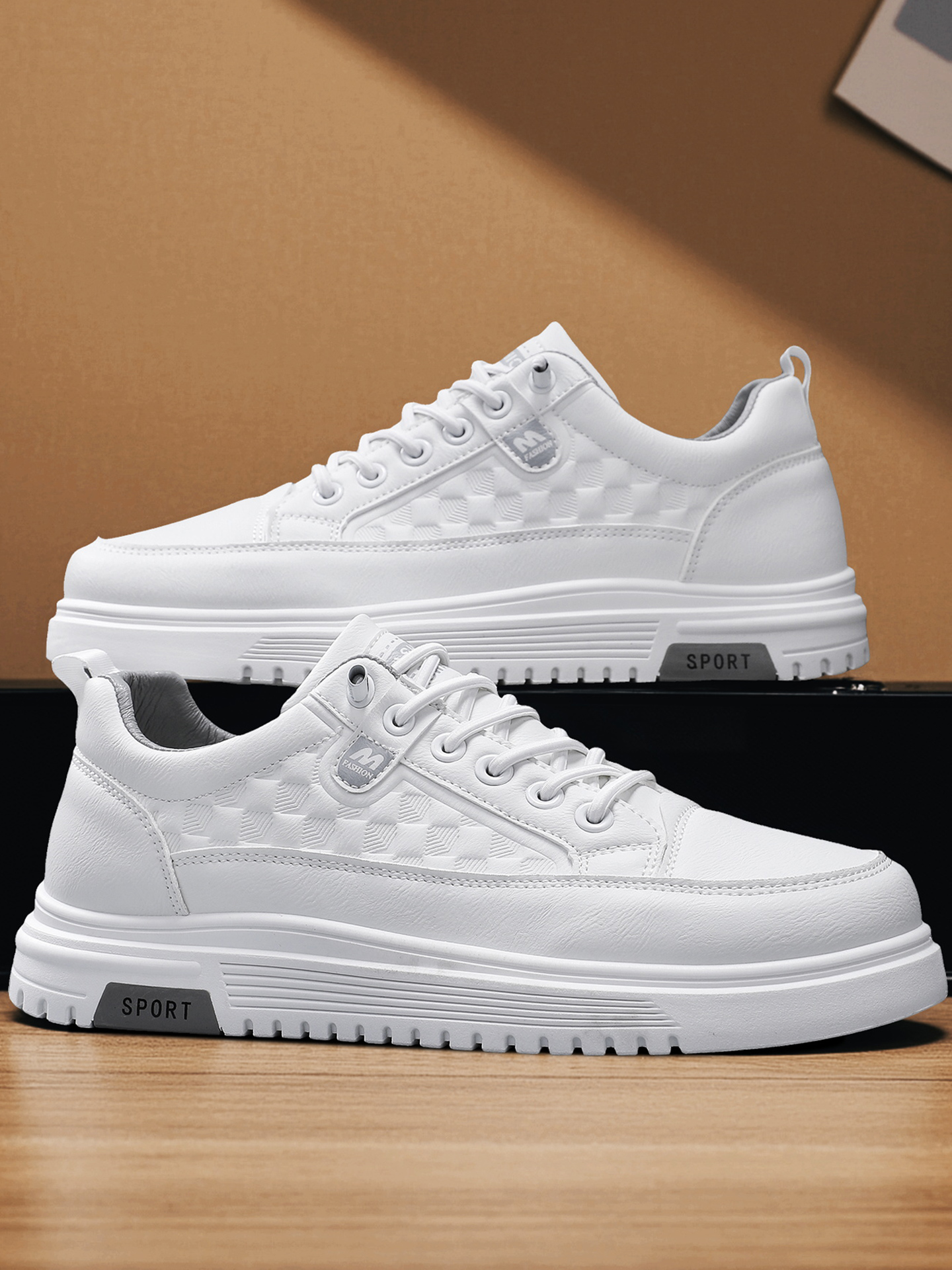Men PU Platform Casual Sneakers