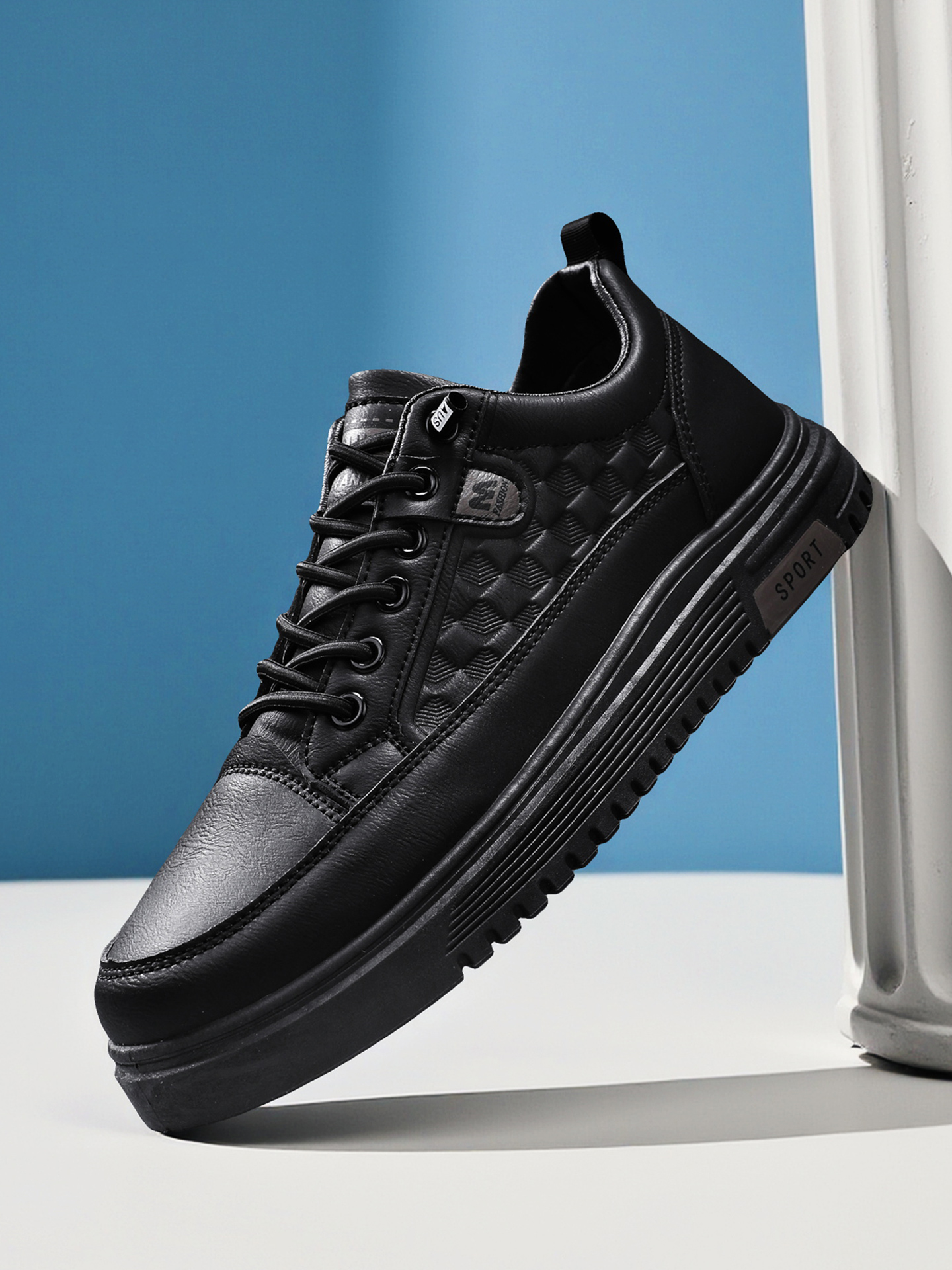 Men PU Platform Casual Sneakers
