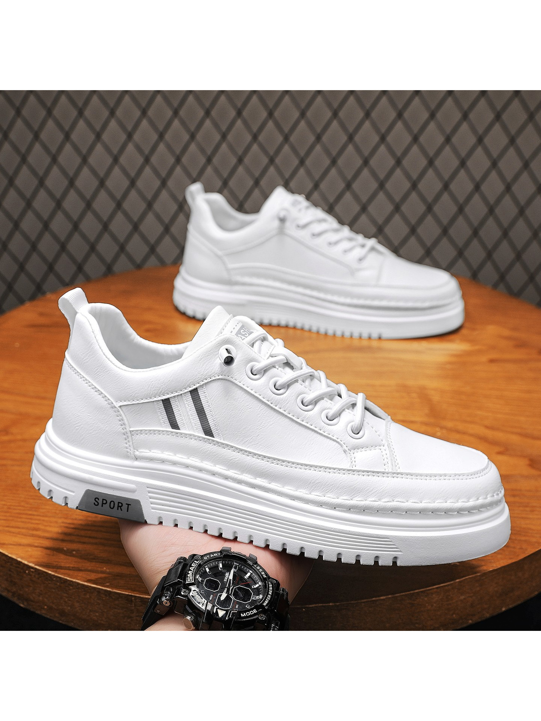 Men PU Platform Casual Sneakers