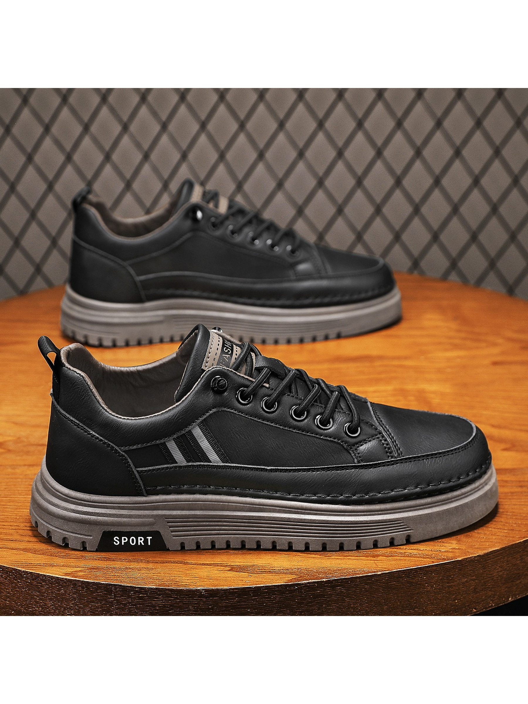 Men PU Platform Casual Sneakers