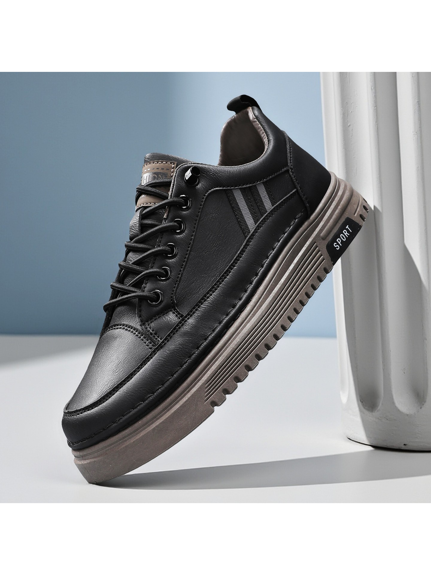 Men PU Platform Casual Sneakers
