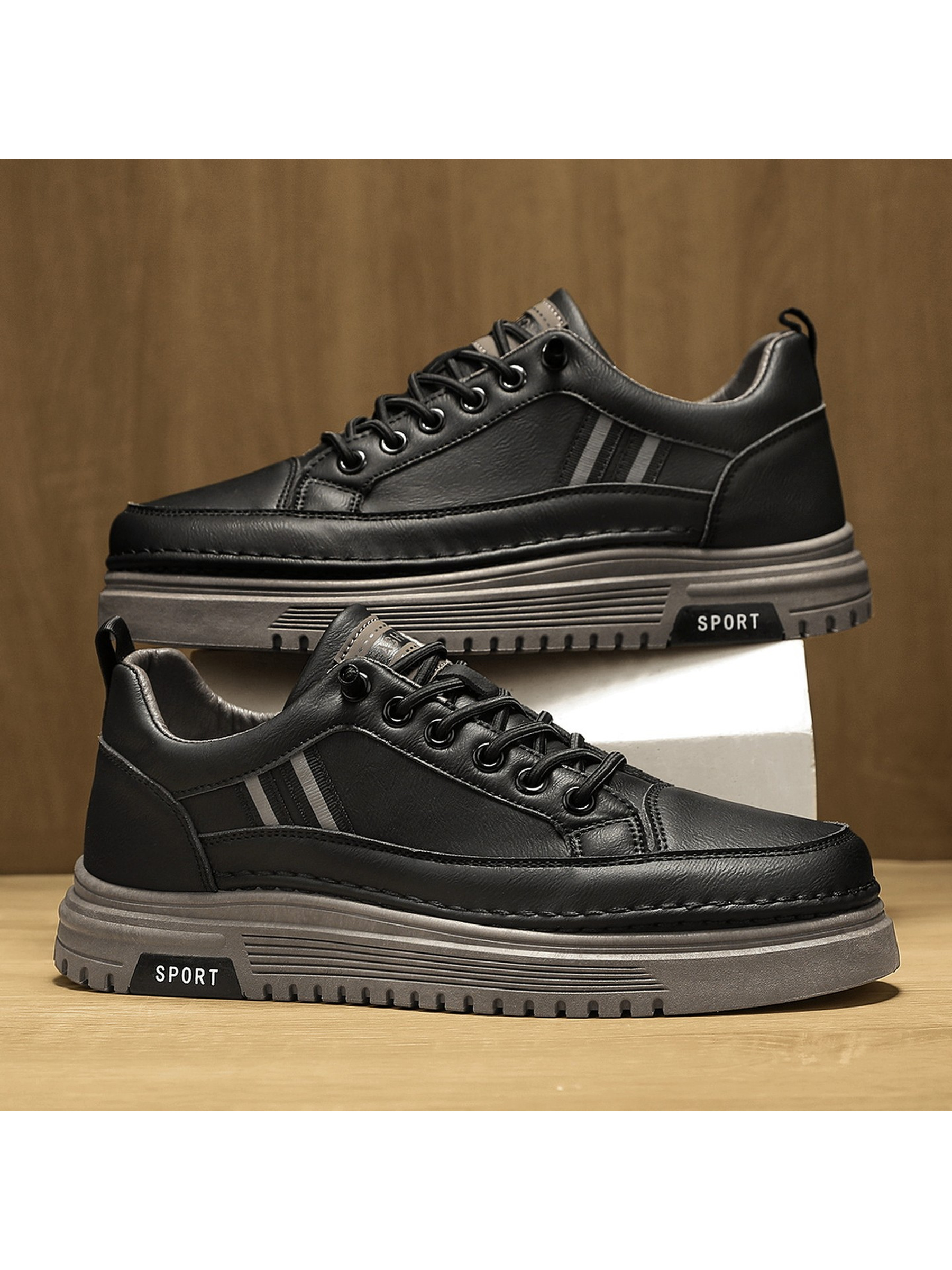 Men PU Platform Casual Sneakers