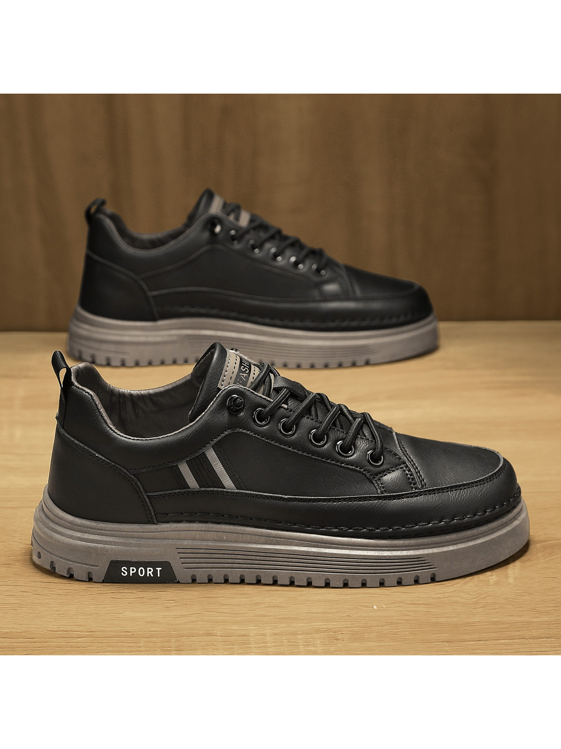 Men PU Platform Casual Sneakers