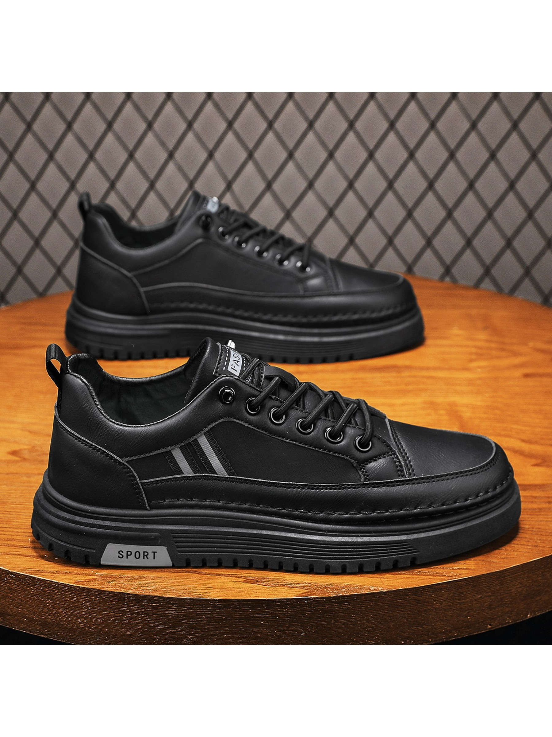 Men PU Platform Casual Sneakers