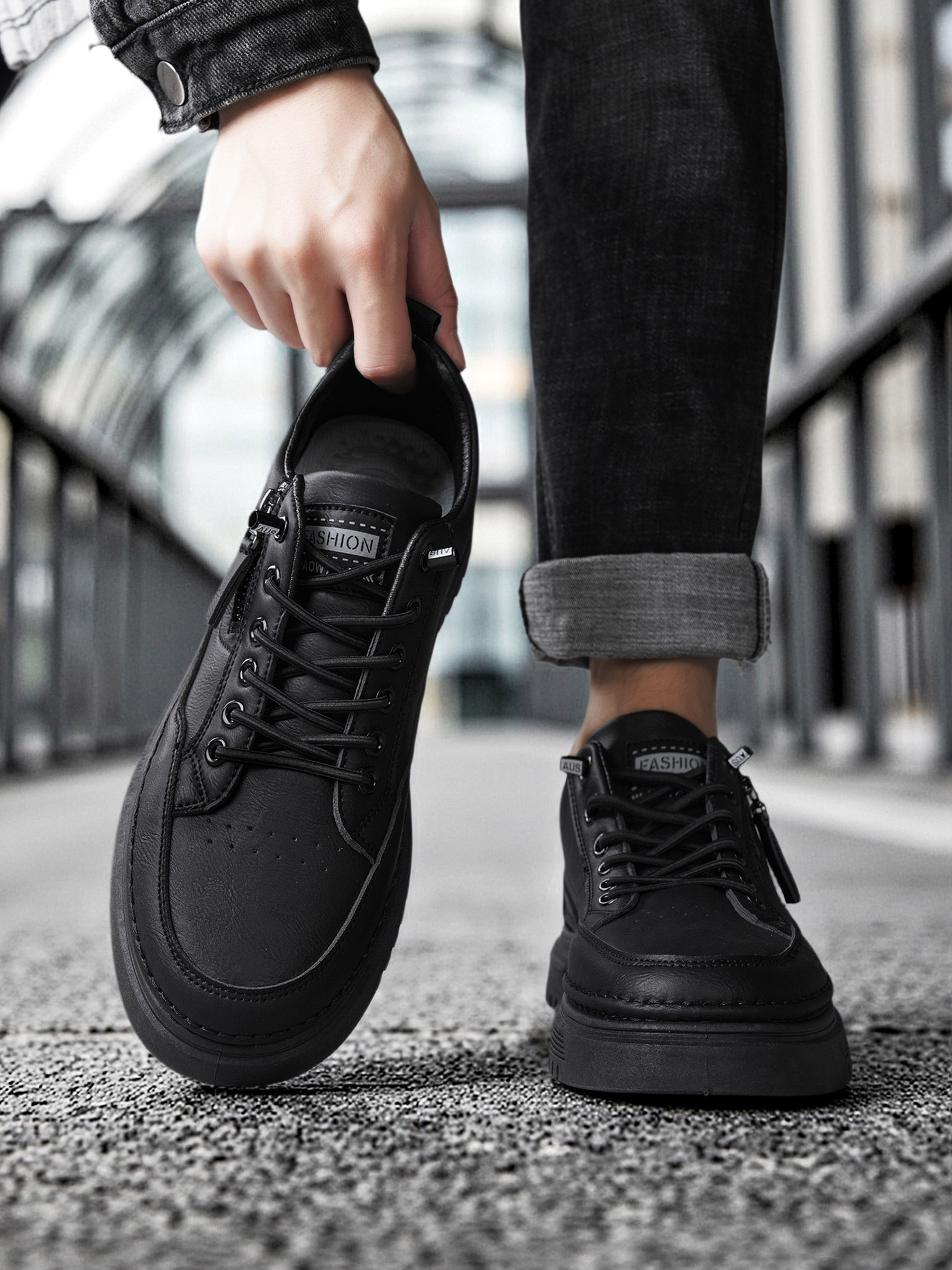 Men PU Platform Casual Sneakers