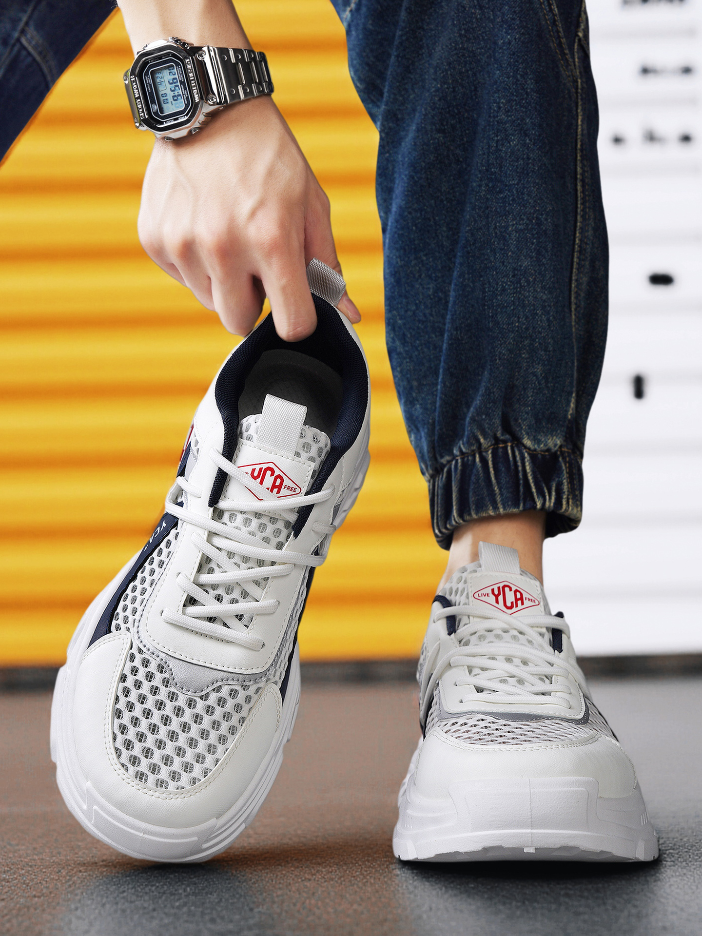 Men Breathable Mesh Chunky Sneakers