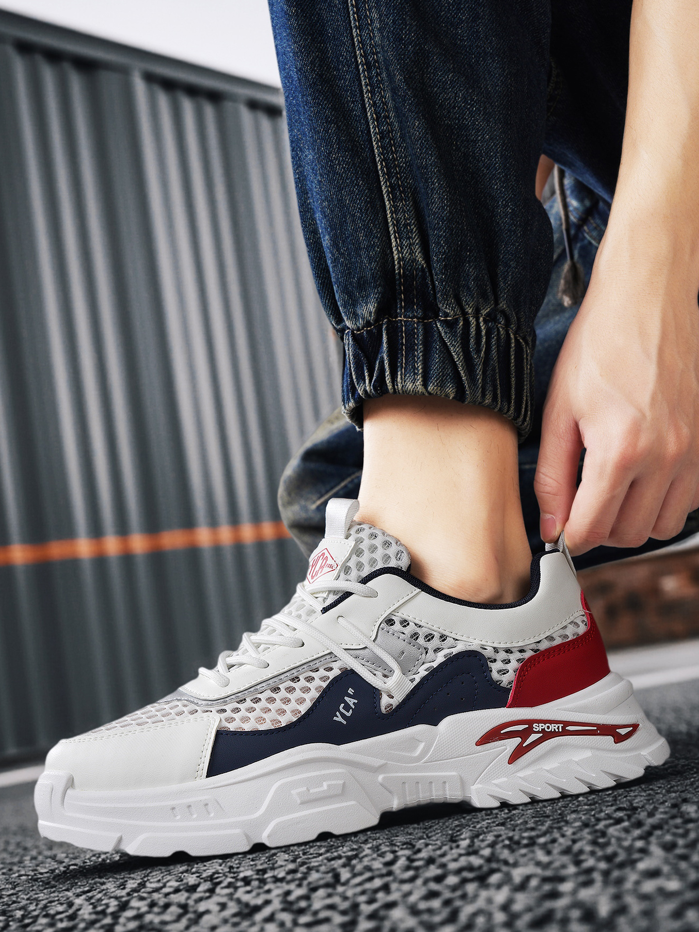 Men Breathable Mesh Chunky Sneakers