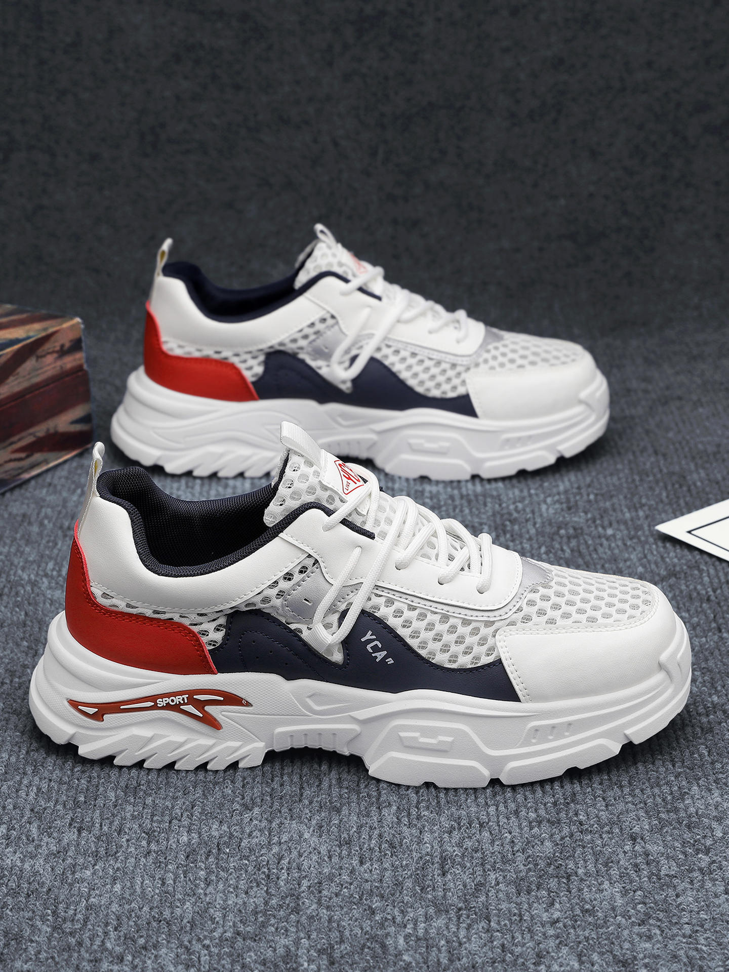 Men Breathable Mesh Chunky Sneakers