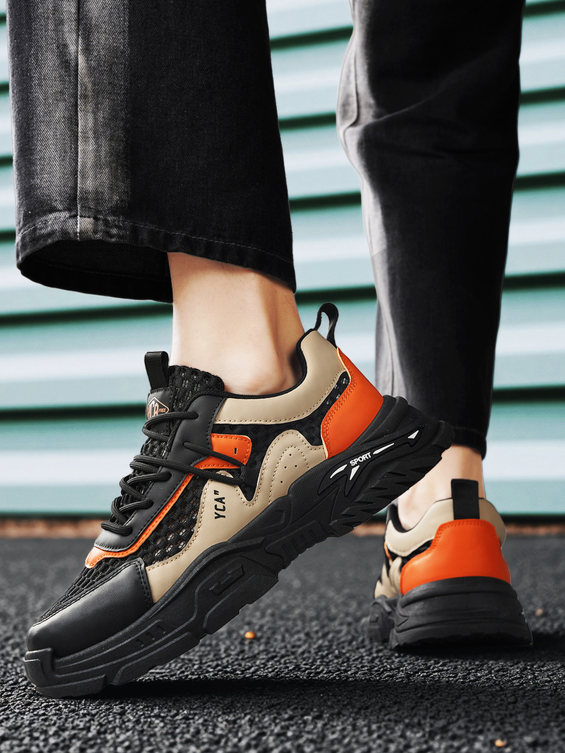 Men Breathable Mesh Chunky Sneakers