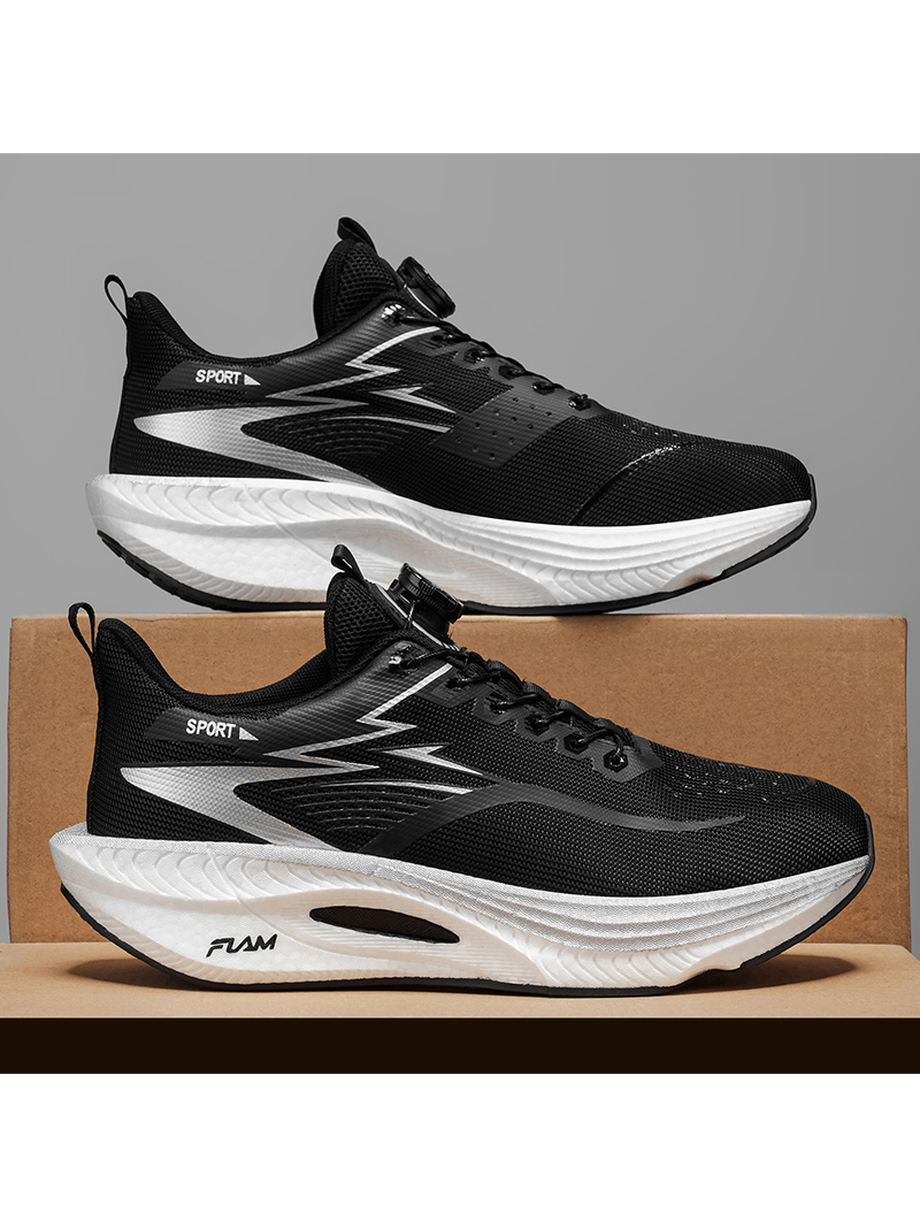 Men Breathable Carbon-Plate Running Shoes