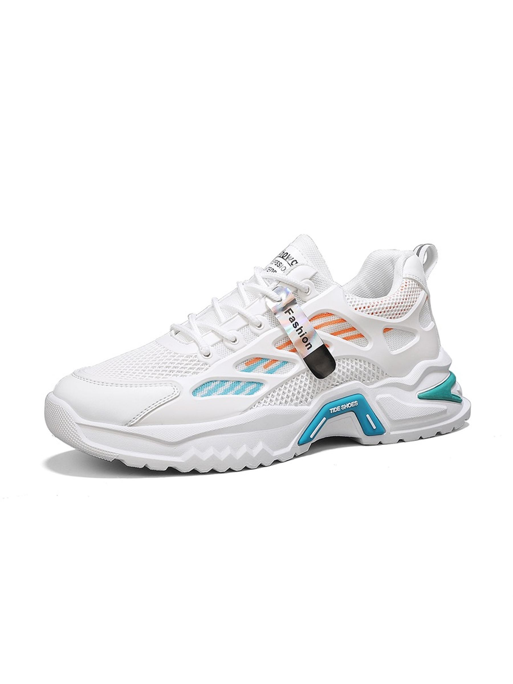 Men Colorblock Lace-Up Sports Sneakers