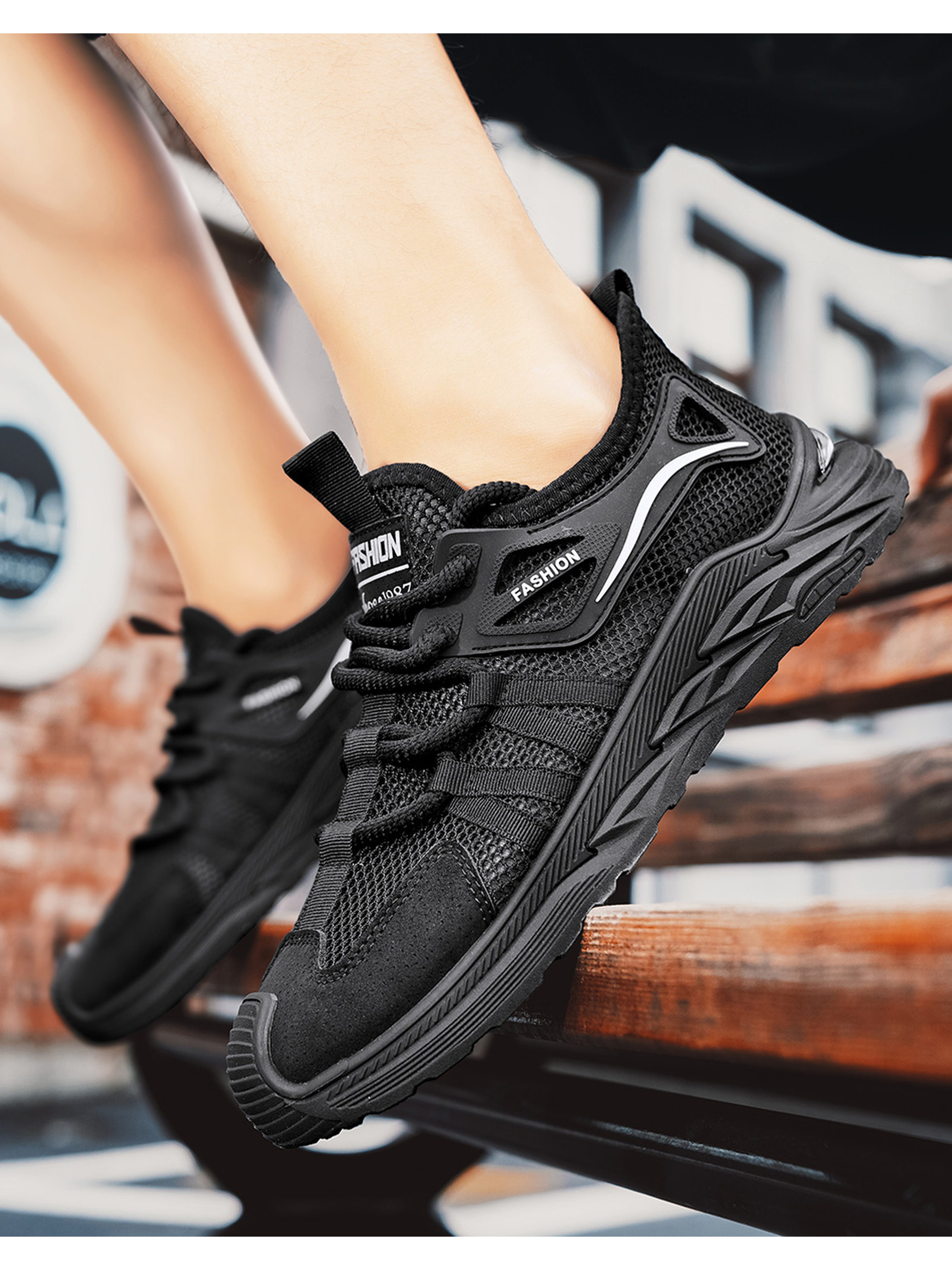 Men PU Textile Chunky Lace-Up Sneakers