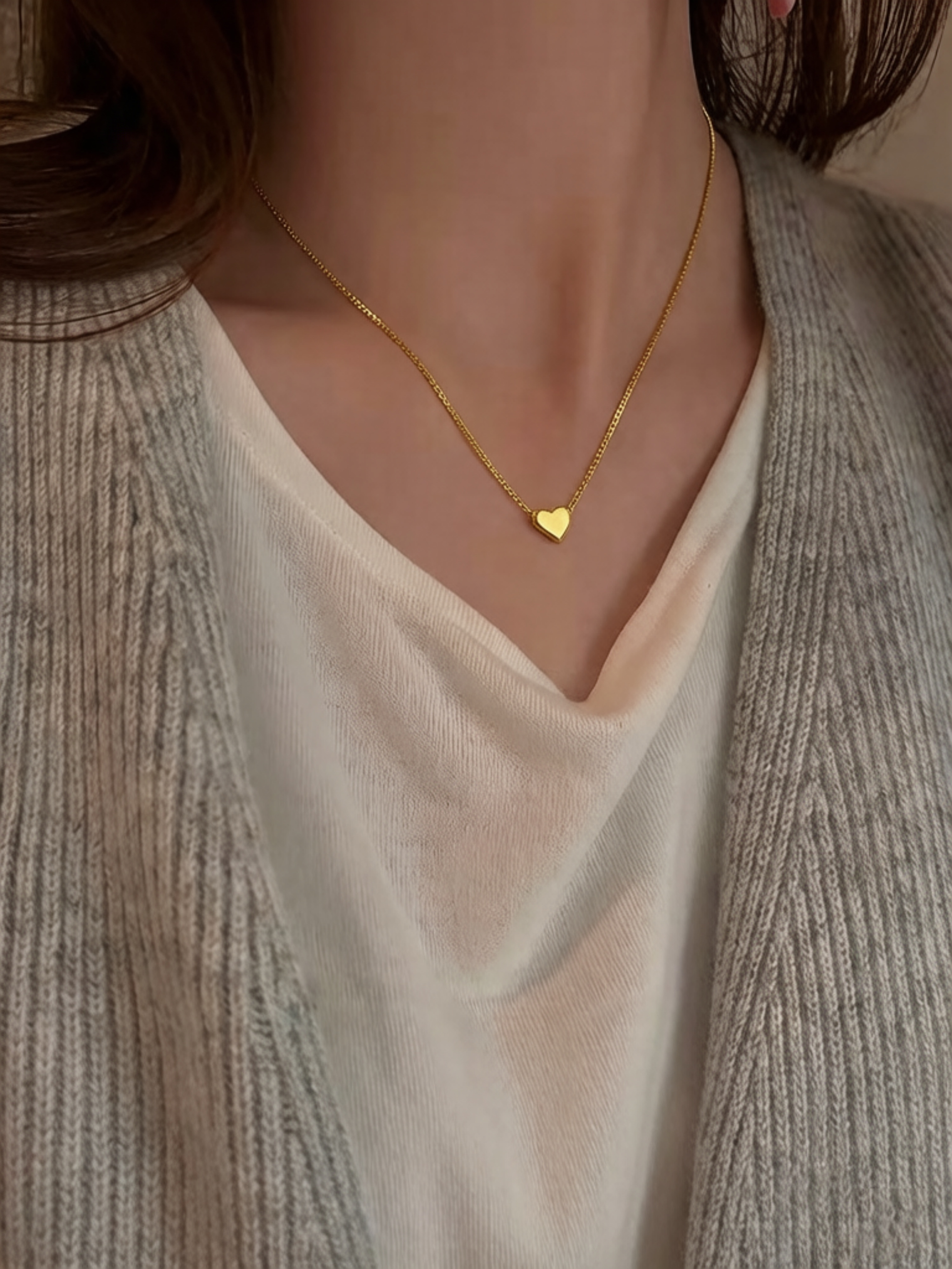 Gold Heart Pendant Necklace