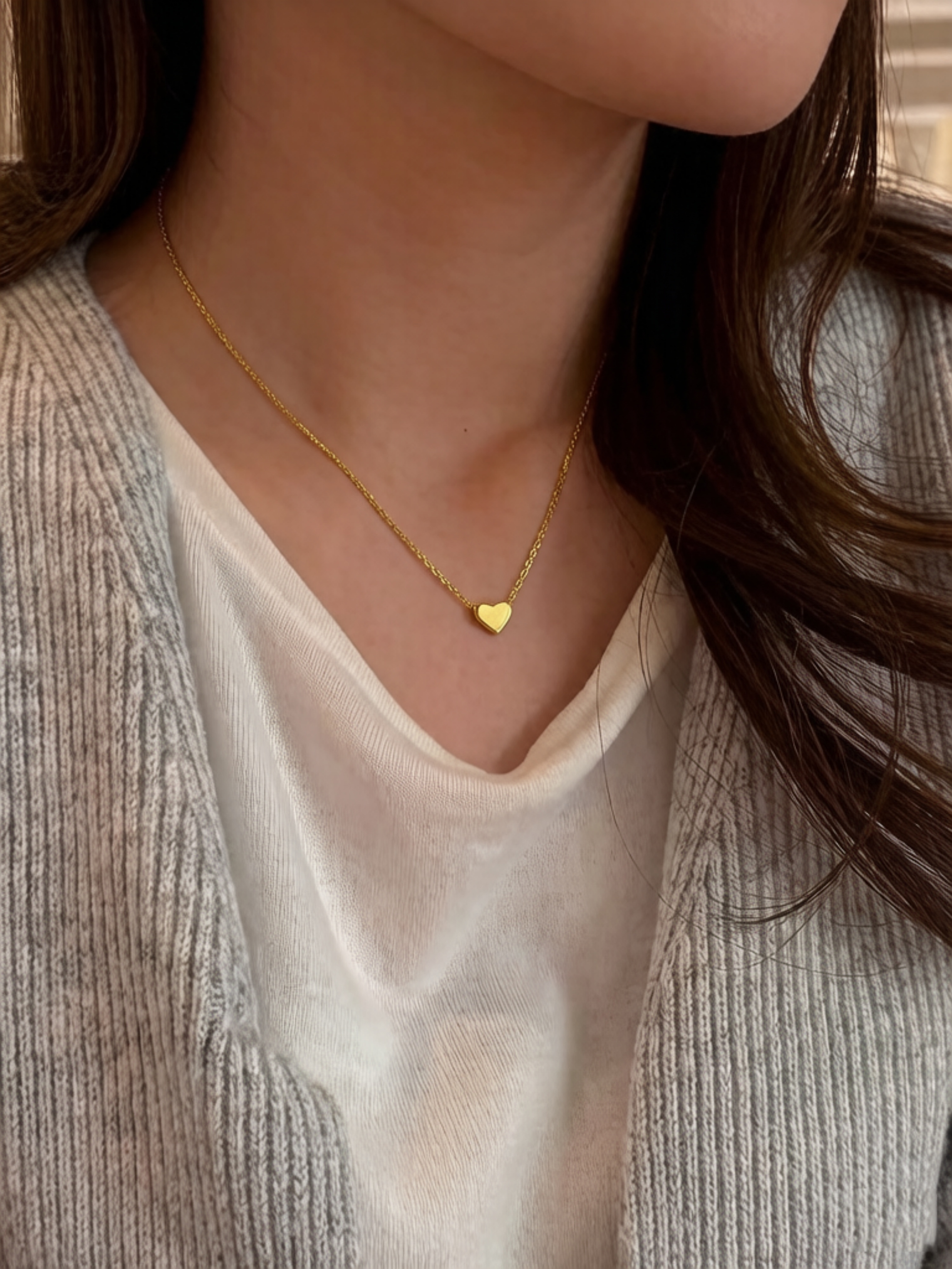 Gold Heart Pendant Necklace