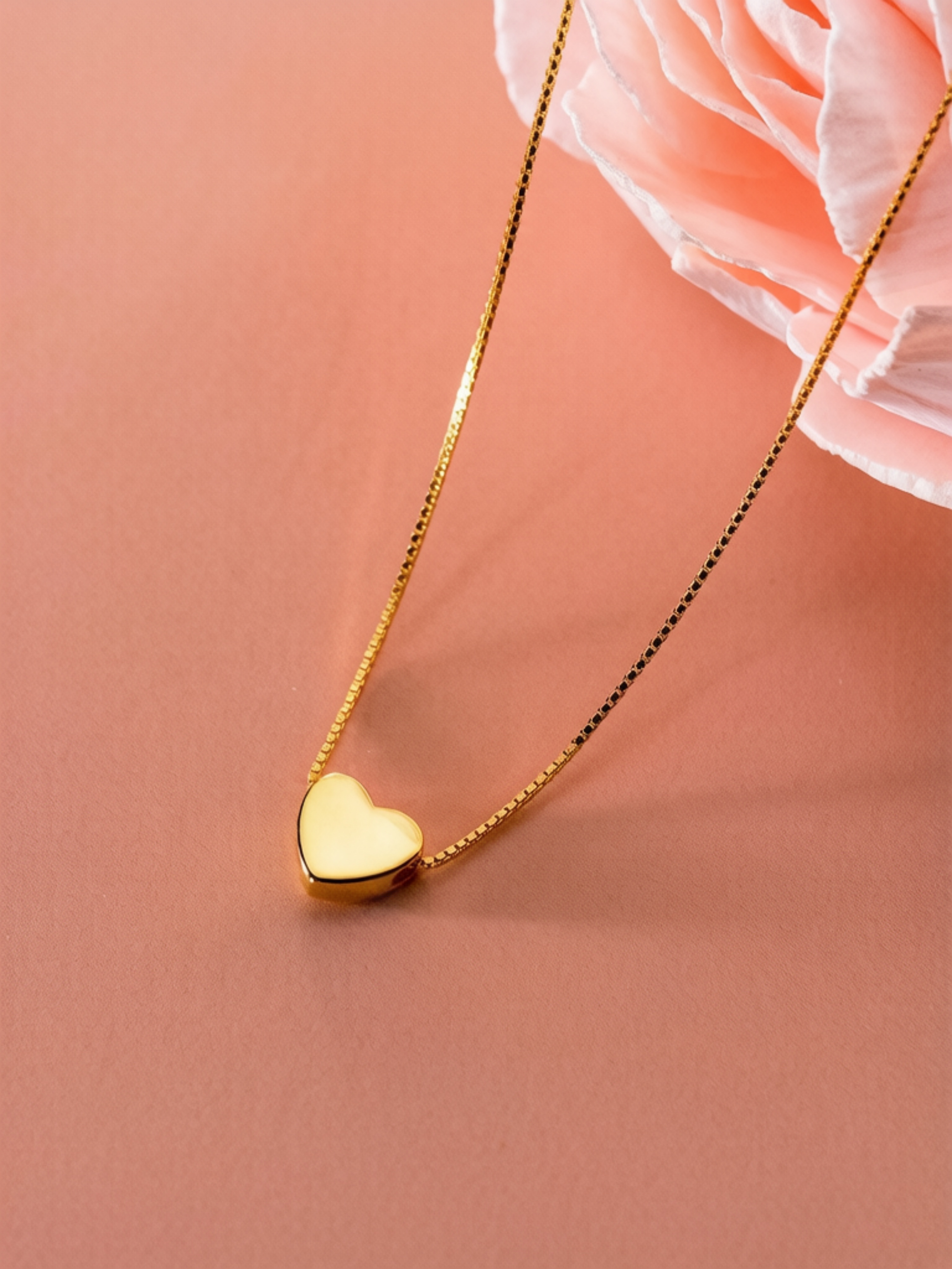 Gold Heart Pendant Necklace