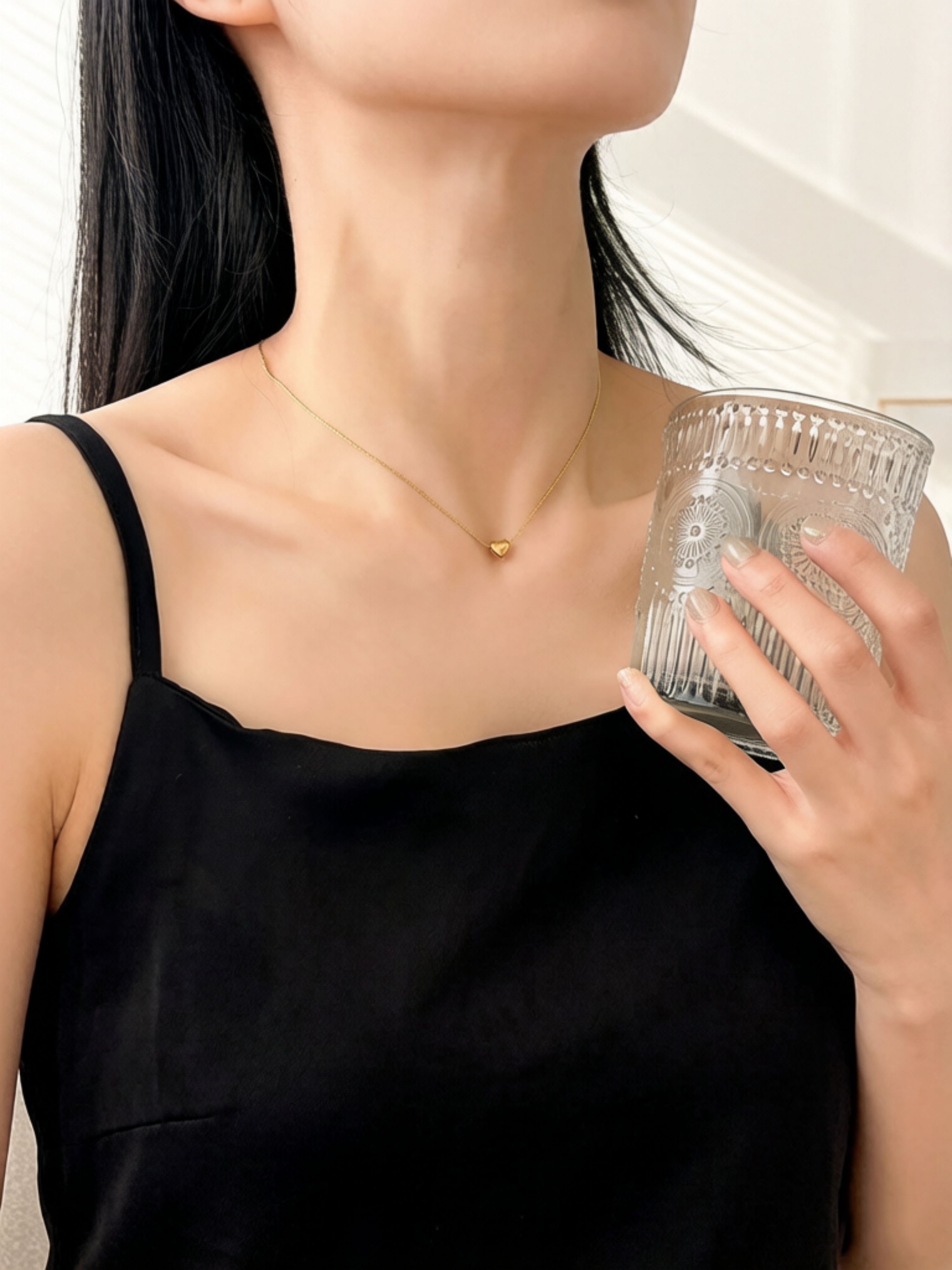 Gold Heart Pendant Necklace